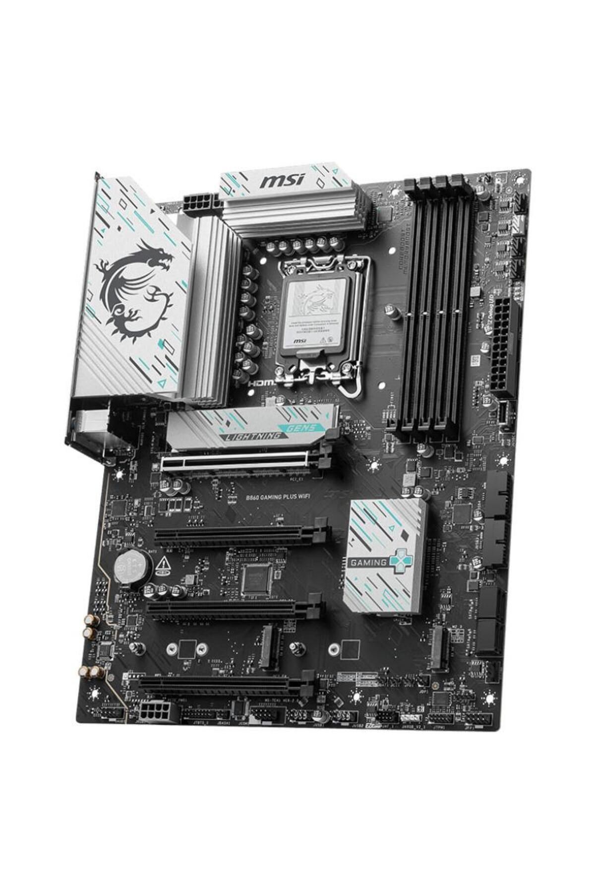 MSI-Placa de baza MSI B860 GAMING PLUS WIFI, Intel B860, LGA 1851, DDR5, ATX 4