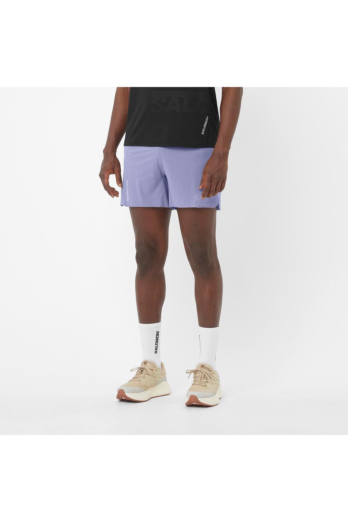 شورت ورزشی مردانه SENSE AERO سایز 5 اینچ، رنگ آبی گرانیتی، کد LC2433100 سالومون شورت ورزشی Salomon