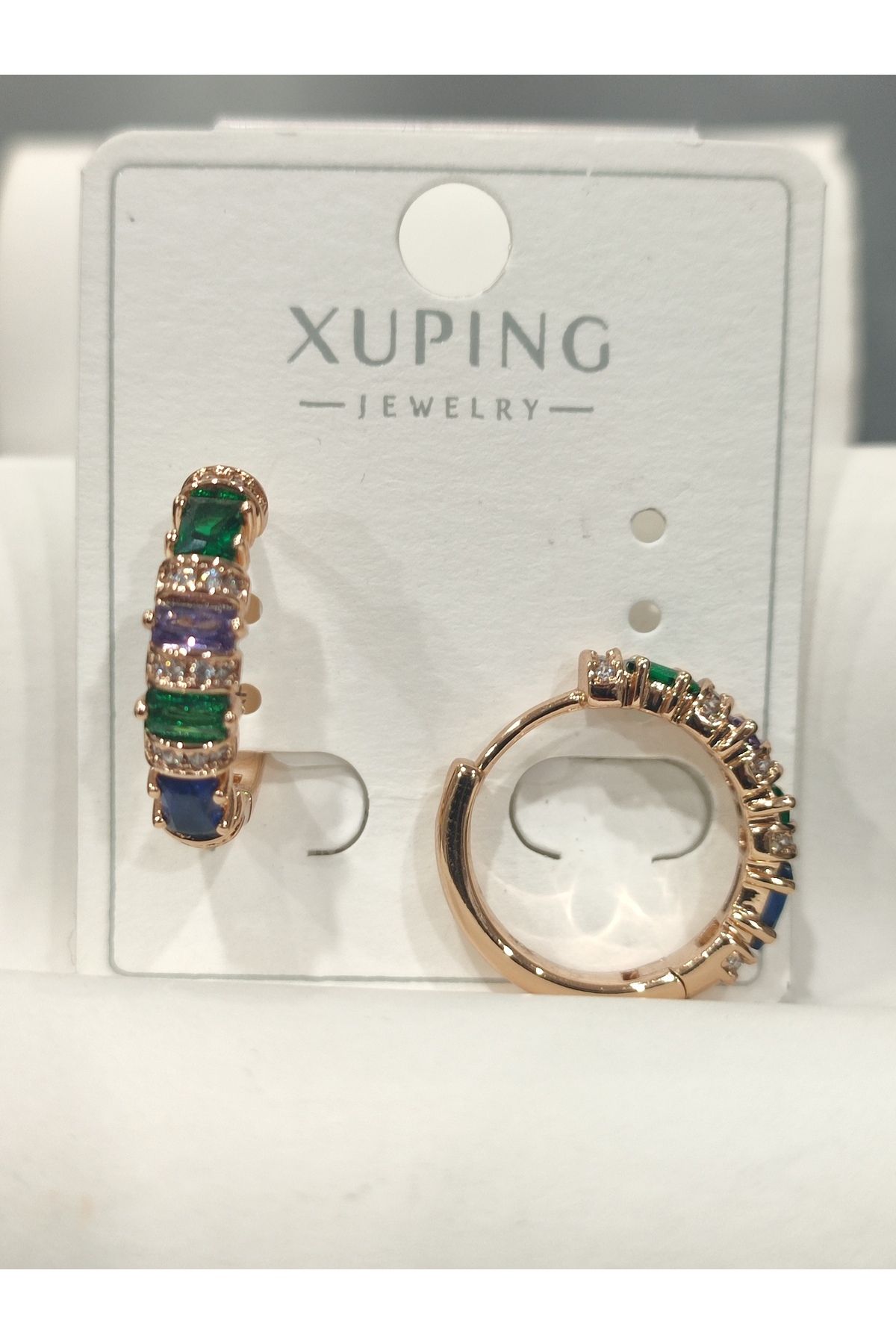 Bijutek-Xuping Rose Gold Zircon Stone Vip Series Steel Earrings for Women 4