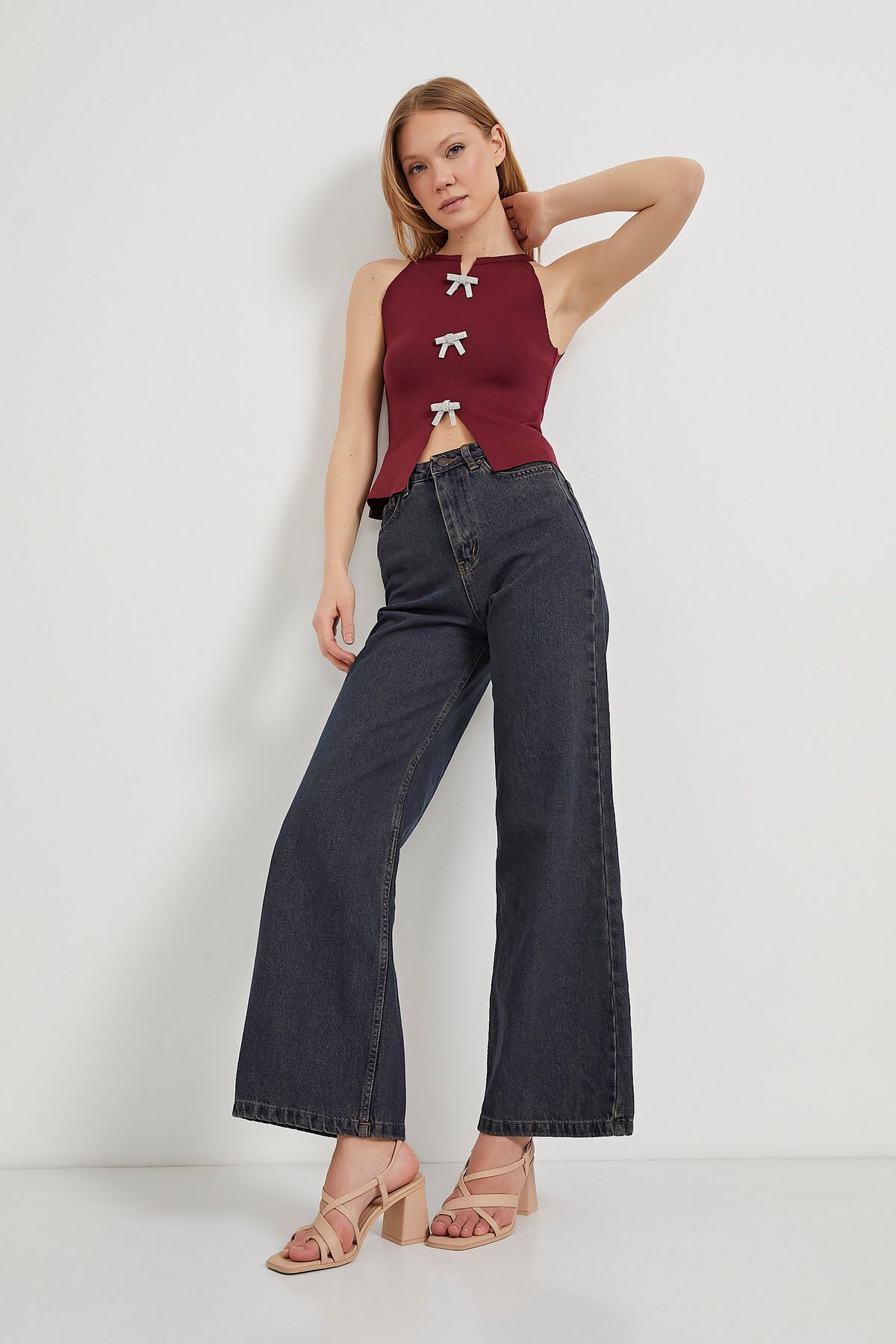 Arma Life Kadın Jeans Straight Baggy Buz Mavi Kot Pantolon