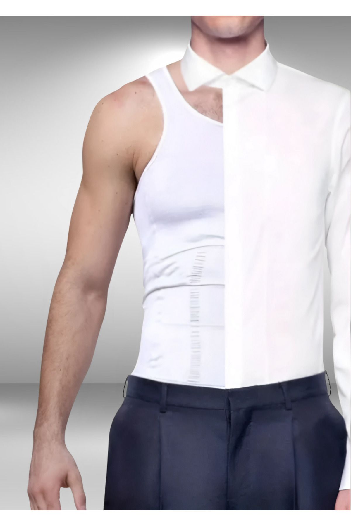 FASPOOR-Men's Firming Corset Athlete Chest Belly Waist Gynecomastia Abdominal Abdominal Upright Posture Slimming Corset 4