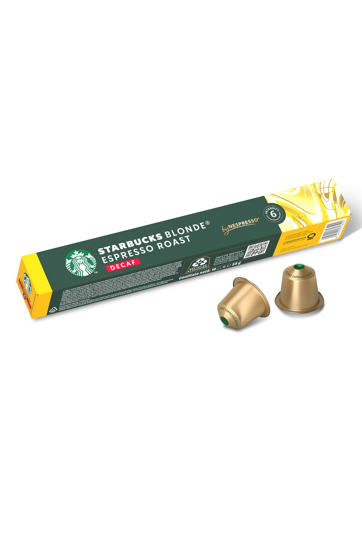 Starbucks Decaf Blonde Espresso Kafeinsiz Kapsül Kahve Nespresso Uyumlu 55gx10 Adet Kapsül