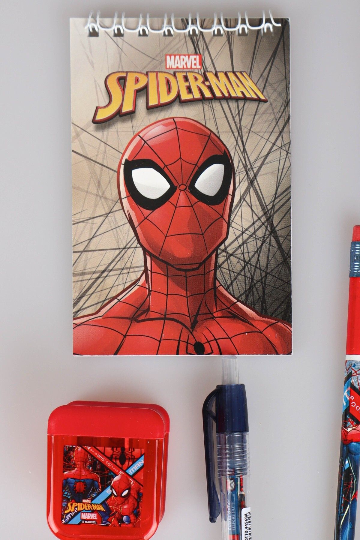 SPIDERMAN-Licence Spiderman 9 Pieces Stationery Set Nib Pen, Block Note, 3 Pcs Pencils, Pencil Sharpener, Rocket Wiper 2