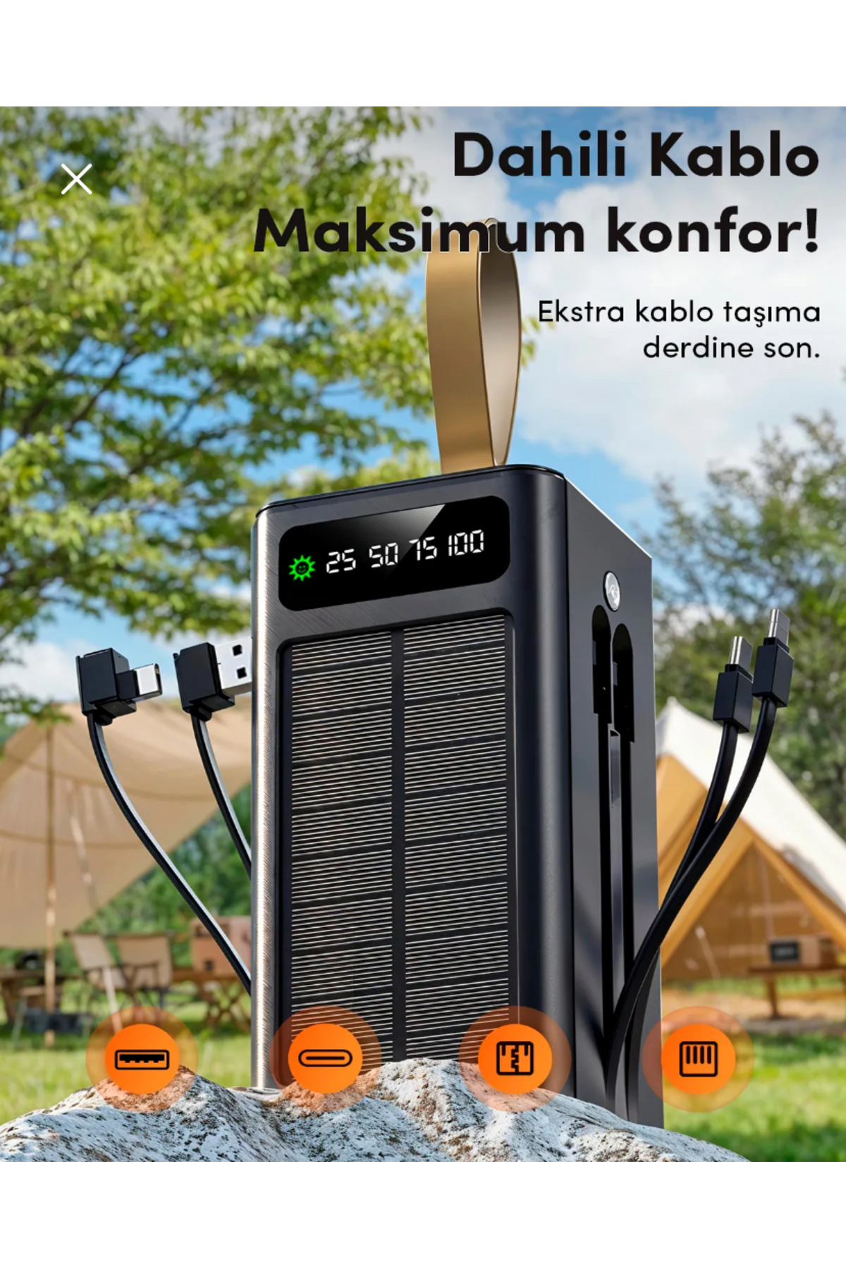 Lkp-47 50000mah Solar Powerbank | Güneş Enerjili Taşınabilir Şarj Aleti