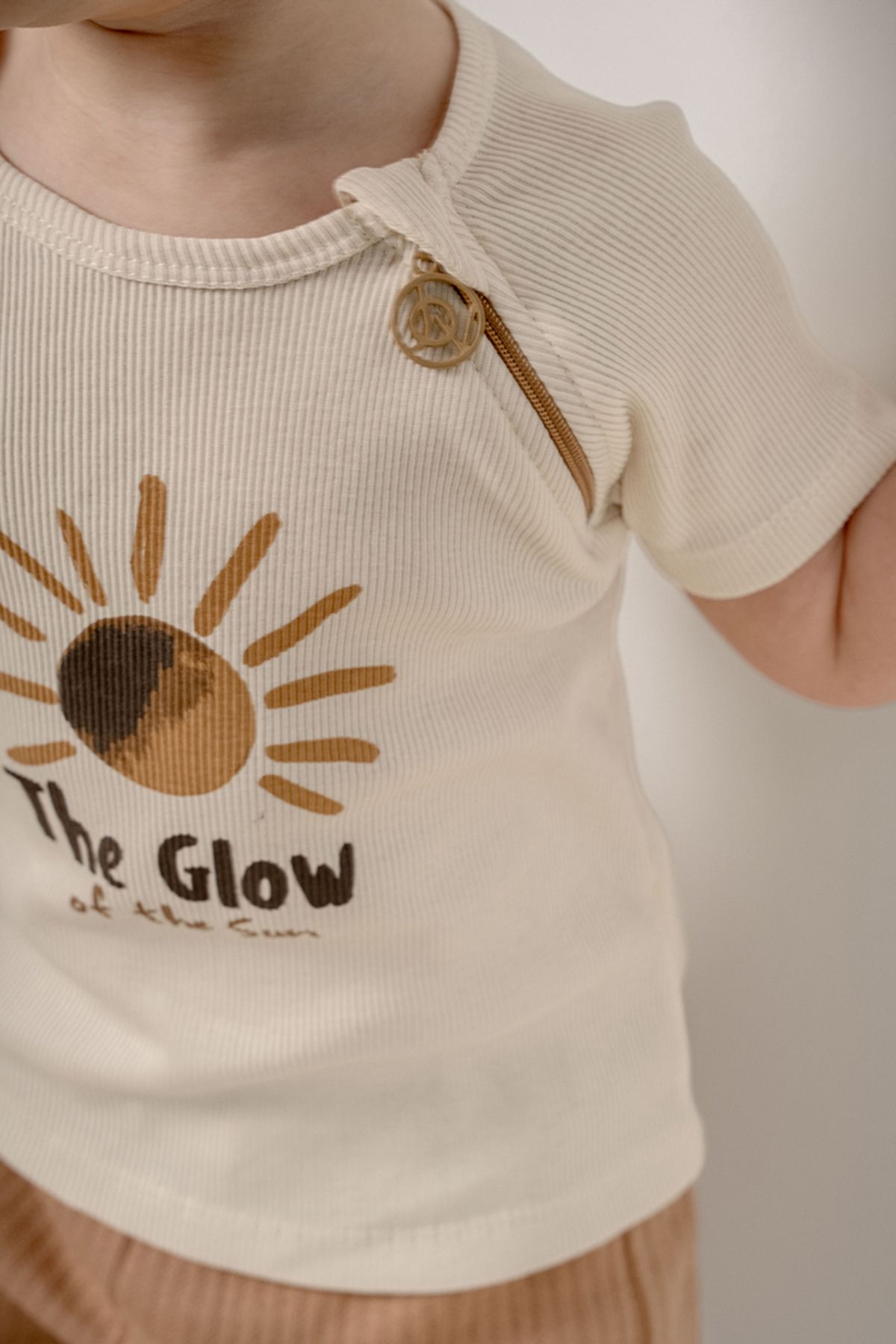 bombe-Baby Kids Camel Crew Neck Shorts Cotton Comfortable 2-Piece Set Trend Fashion Bottom Top Set 5