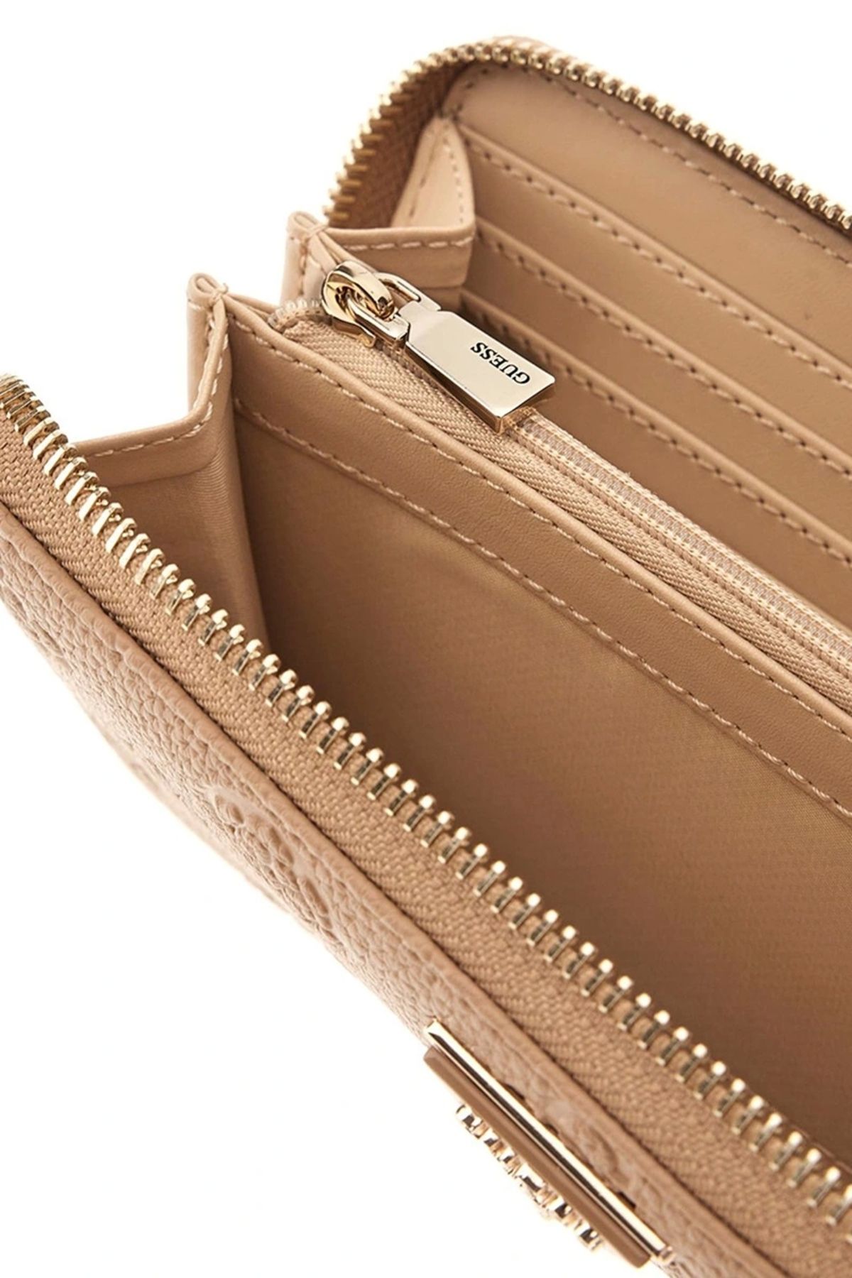 Guess-Women's Beige Cresidia Large Zipper Wallet 3
