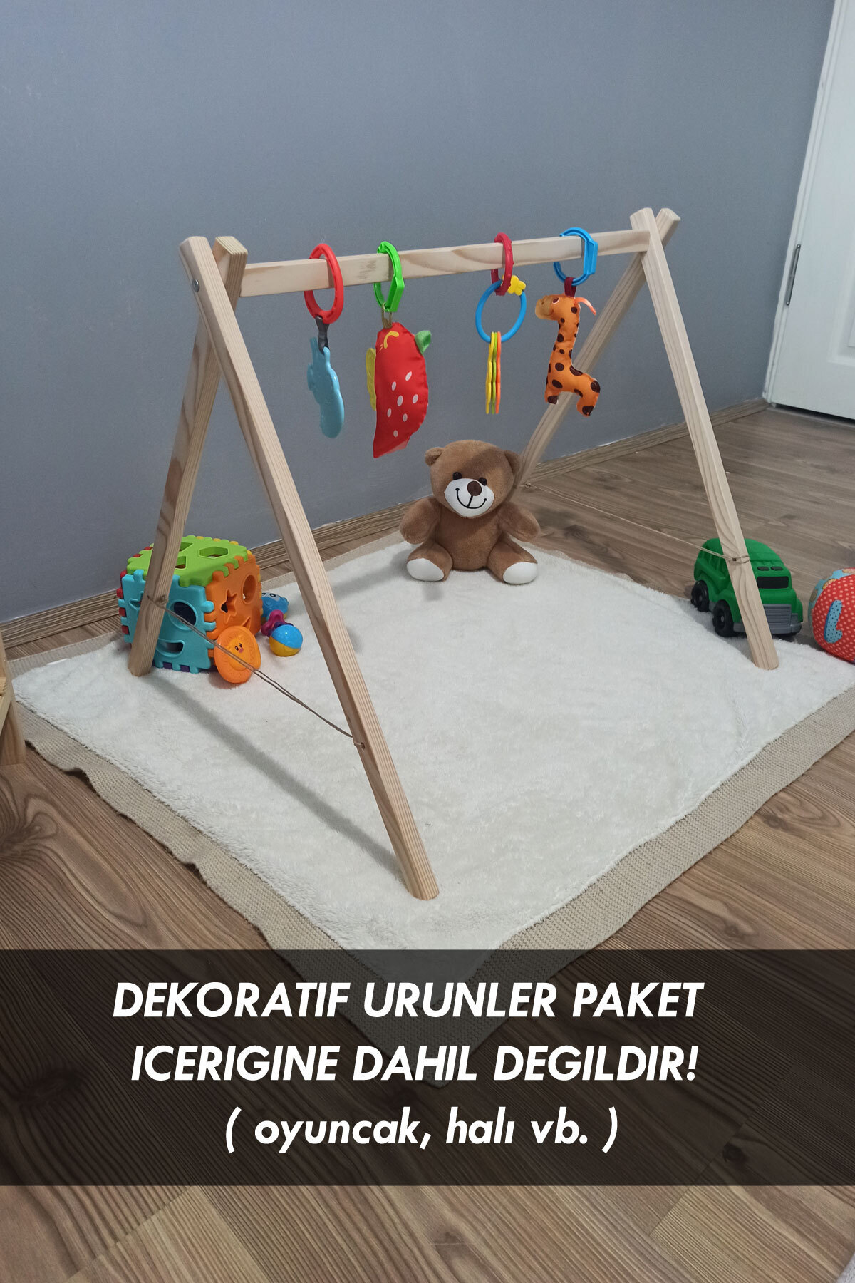 Moola Ahşap Bebek Egzersiz Aleti ve Oyun Alanı, Doğal Ahşap Bebek Aktivite Aleti, Aktivite Standı fotoğrafı 2 (önizleme)