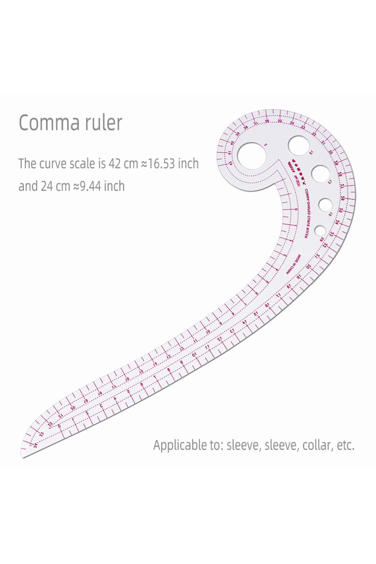 XIEHAIGE-3231 Empire sewing ruler and French curve, used for pattern making drafting, transparent plastic fas 1