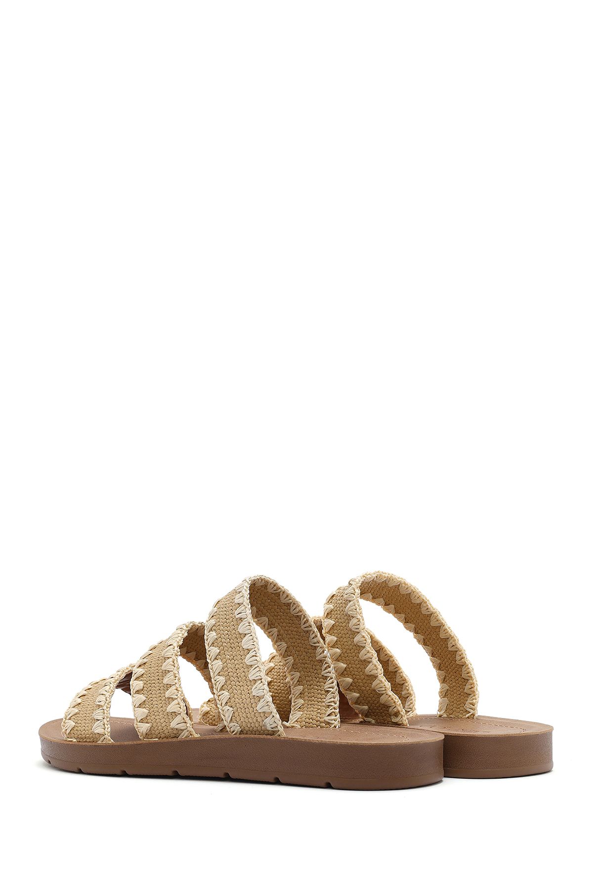 Derimod-Women's Beige Straw Slippers 25Sfe4631M7 5