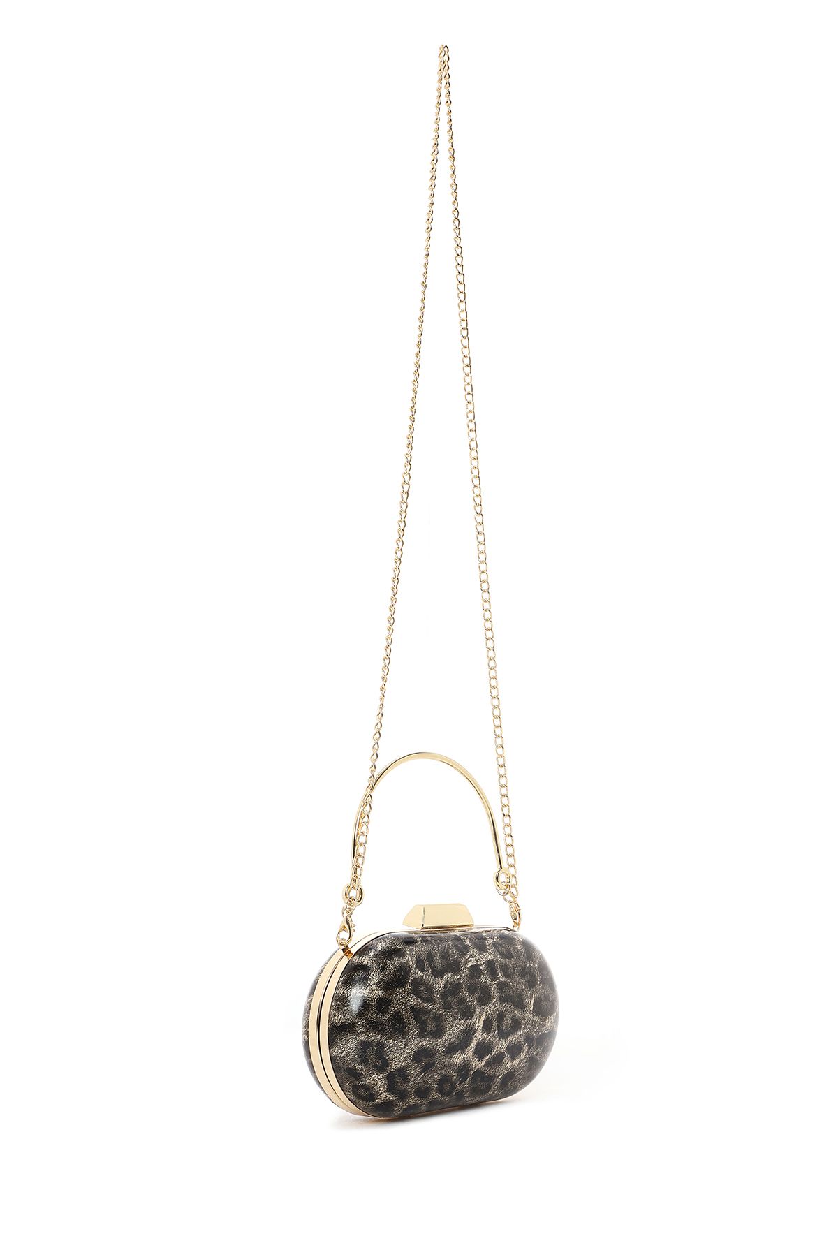 Derimod-Gold Leopard Pattern Non-Crush Mini Portfolio Lap Bag 6