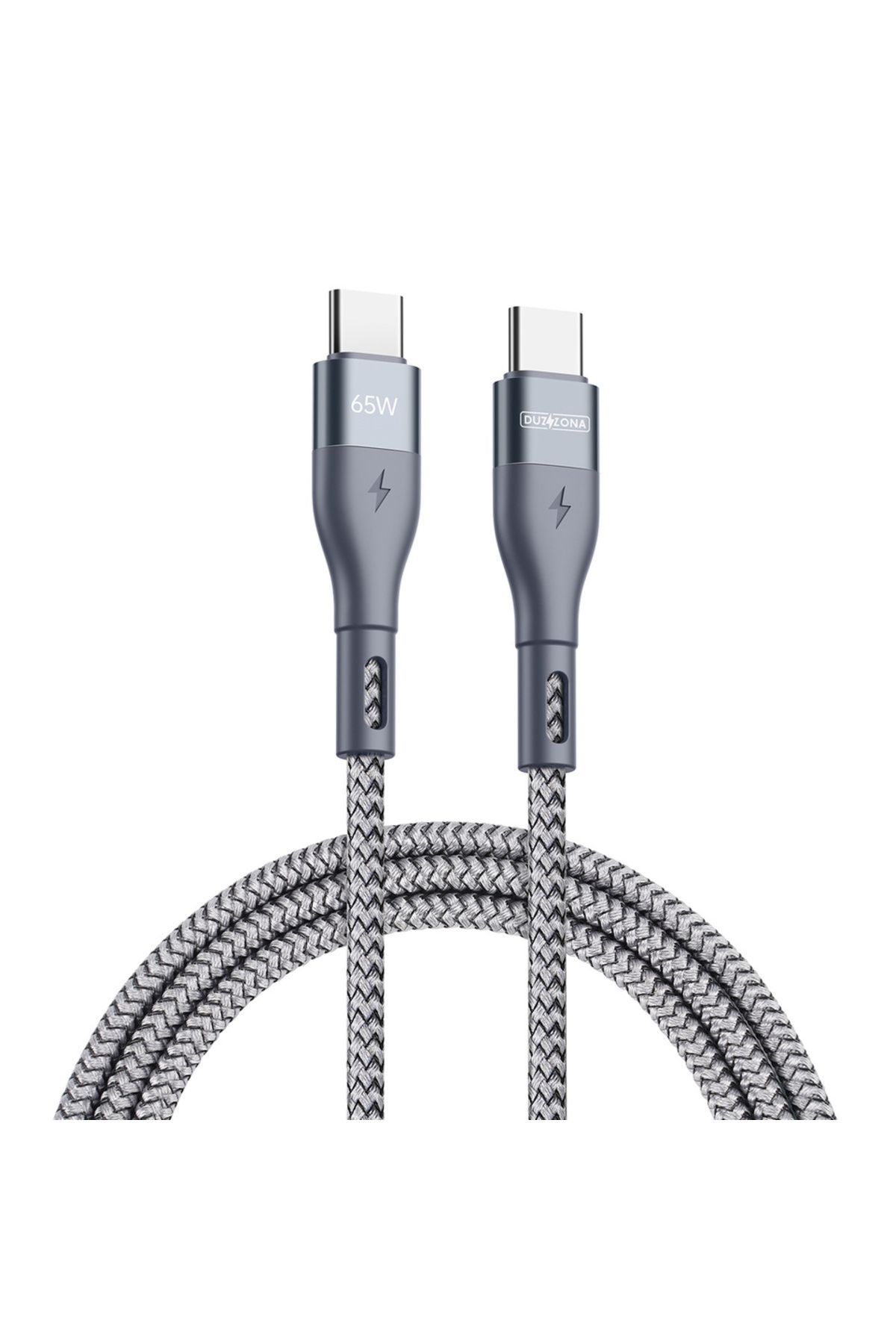 Choice-كابل USB C إلى USB C رمادي بطول 2 متر متوافق مع PD 65 واط 1 متر/2 متر/3 متر 1