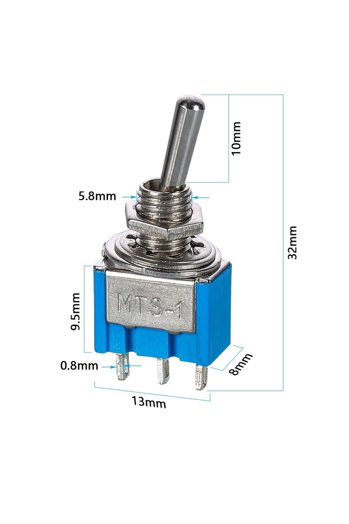 Choice-20pcs Set Mini 6a 125v Mts-1 1p 3 Contacting 3 Position Power Toggle Switch 4