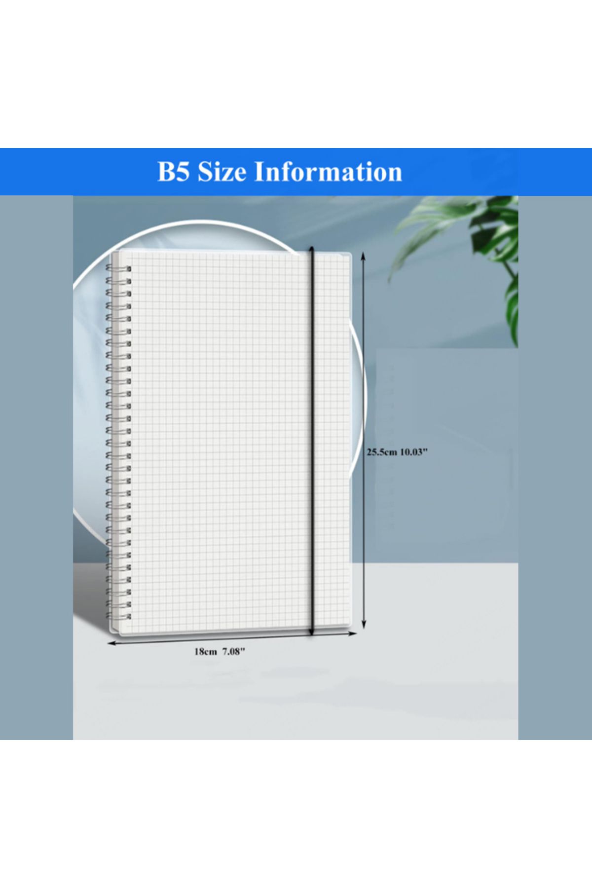 Choice-A5 A4 A5 B5 Square Coil Notebook 120 Sheets/ 240 Pages with Elastic Band Sde Flip Spiral Book Notebo 6