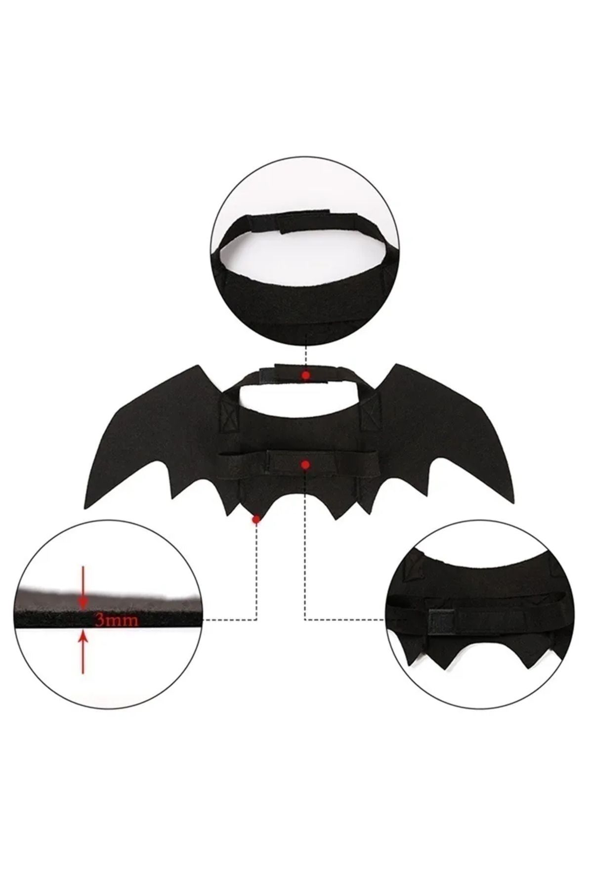 Choice-black Halloween Cute Pet Clothes Black Bat Wings Harness Costume Cosplay Cat Dog Halloween Party for 1