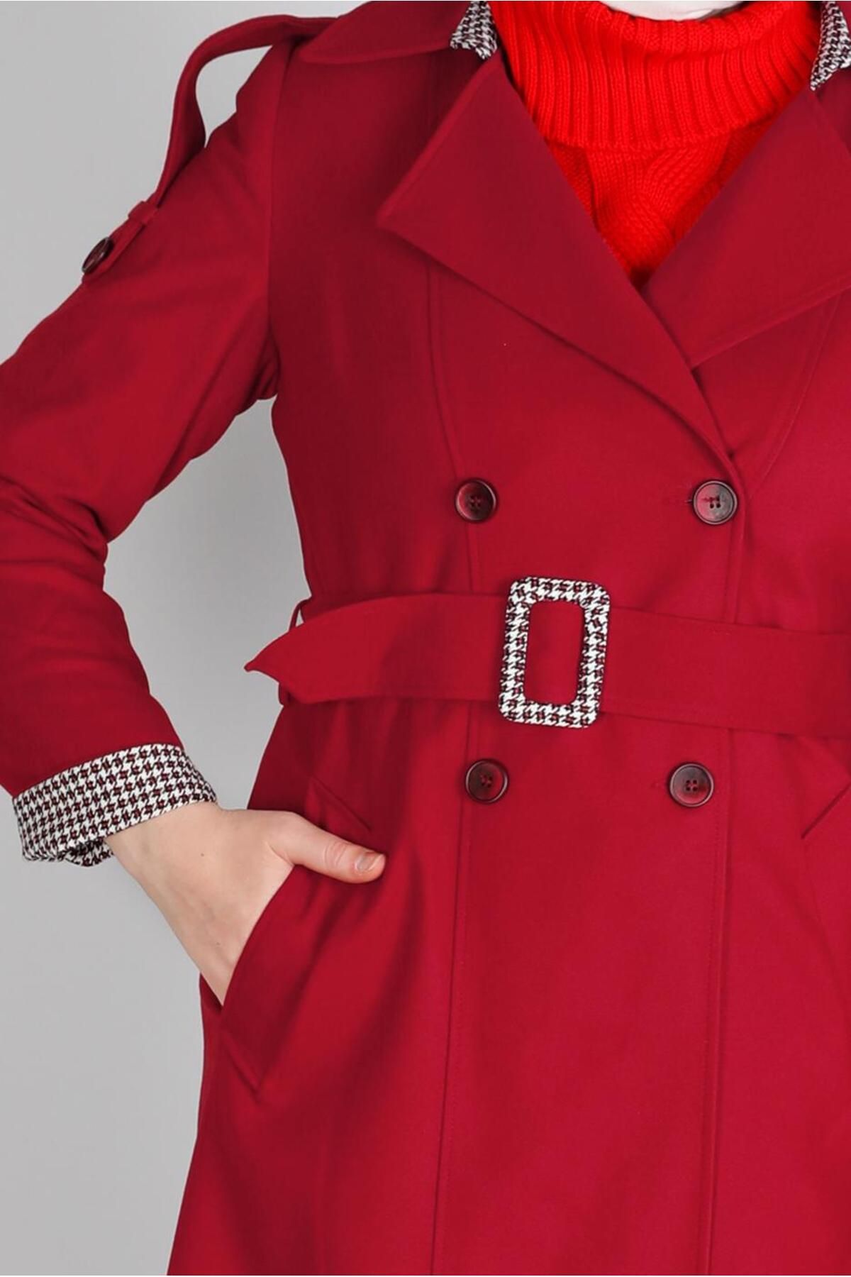 Alvina-PUMPY PATTERN DETAIL BUTTONED TRENCH COAT 10680 4