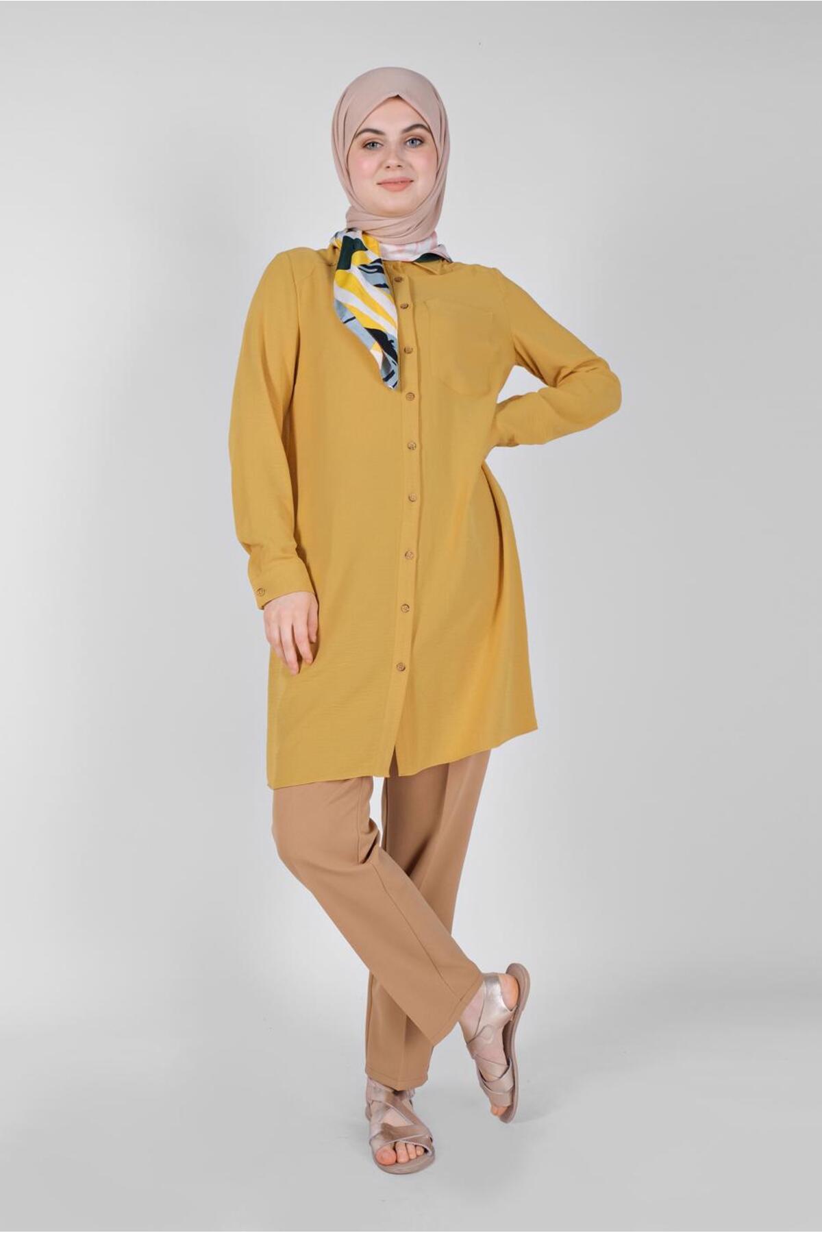 آلوینا تونیک دکمهدار و جیبدار ۴۱۶۱۶ آلوینا تونیک دکمهدار و جیبدار ۴۱۶۱۶