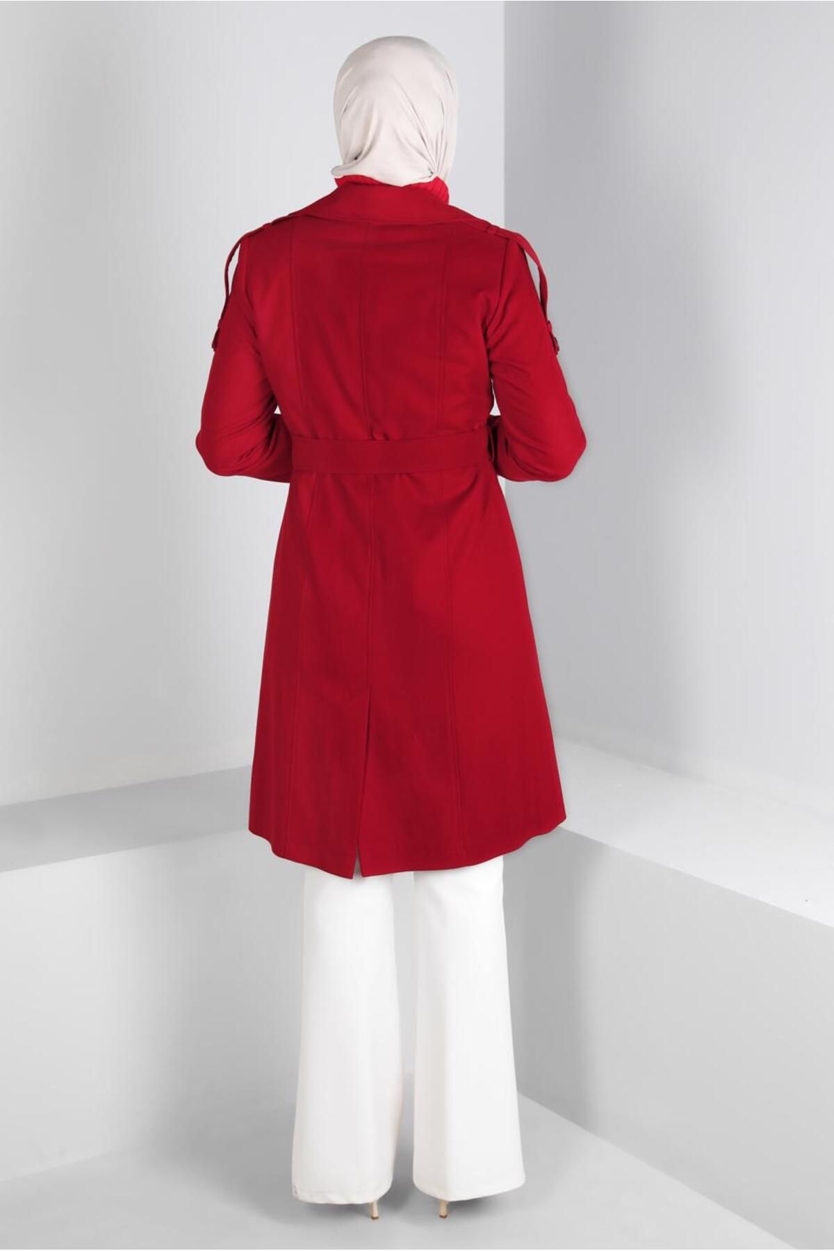 Alvina-PUMPY PATTERN DETAIL BUTTONED TRENCH COAT 10680 3