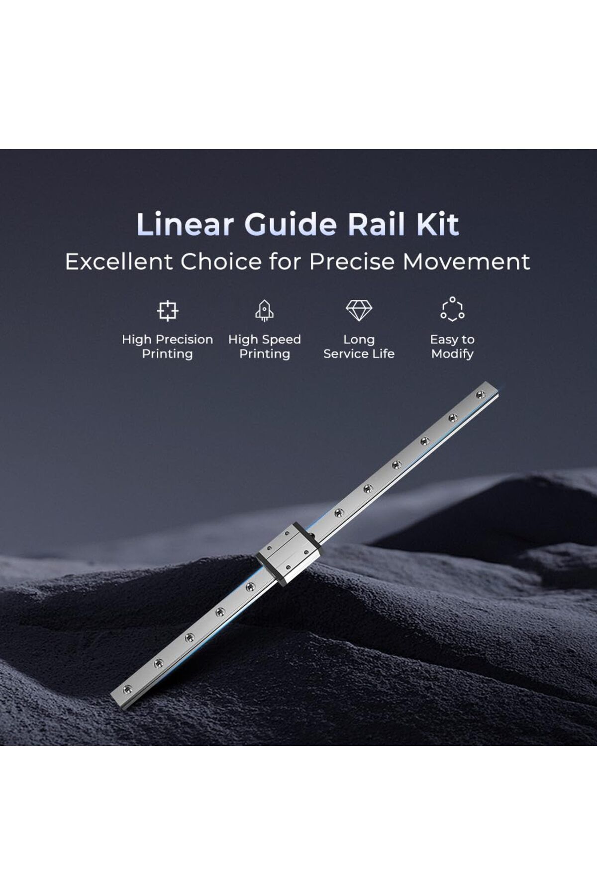 CREALITY 3D-Linear Rail Guide Creality Ender 3 X-axis MGN12C Linear Rail Guide Kit with Fix Plate Mount Bracket 2