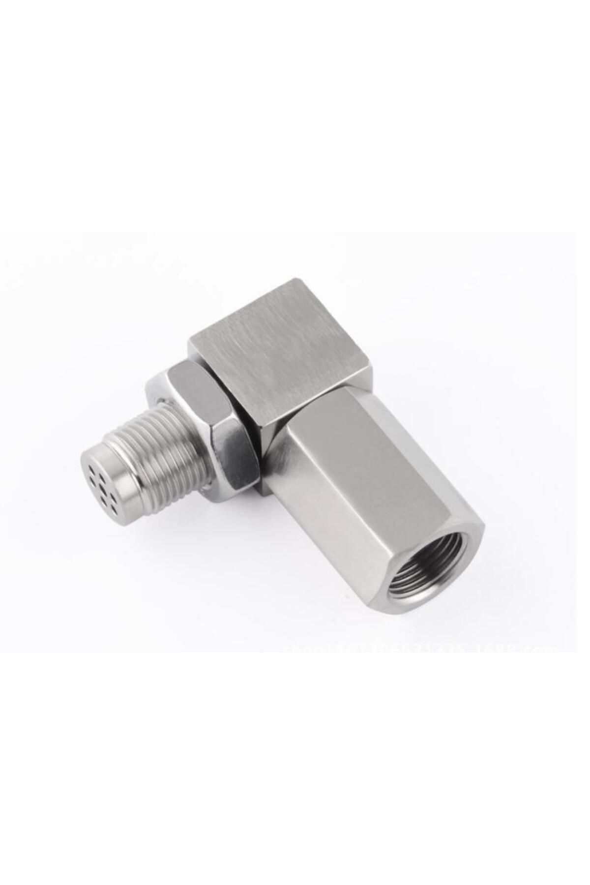 Choice-Silver Exhaust Catalyst Rear Oxygen Sensor Spacer 90 Degree Mini Catalyst Lambda O2 Adapter CEL Fix, 1