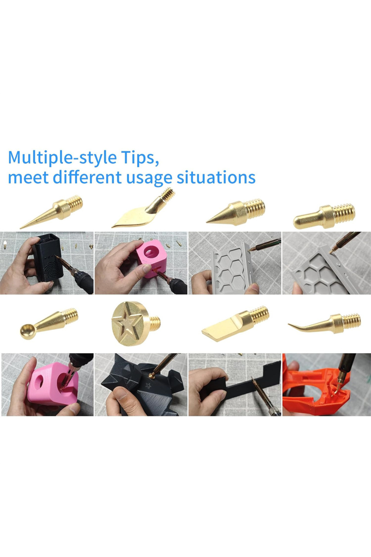 Choice-Prusa i3 MK3S+3D Printer Part Tool Kit Model Cleaning Scarper Modify Finishing: 8pcs Soldering Ir... 5