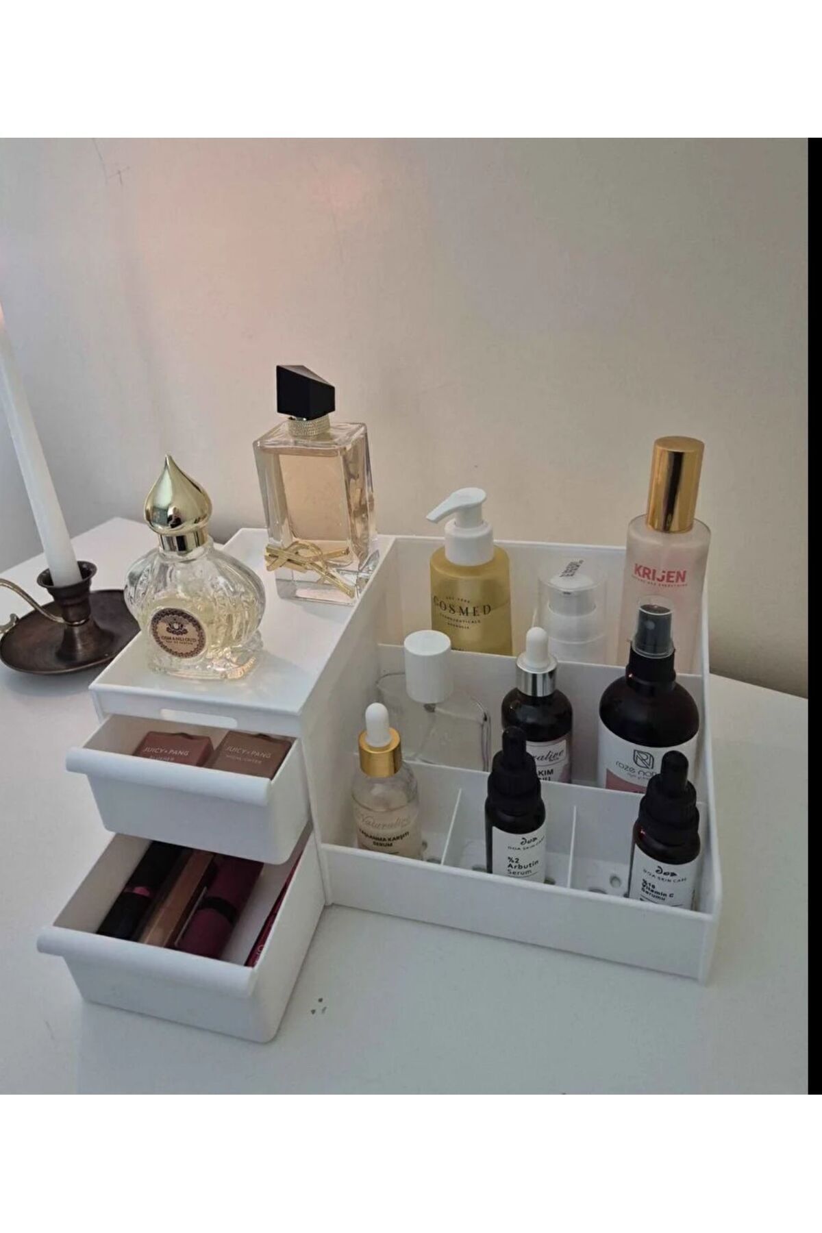 Bayev-Rose Elegance Organizer πολλαπλών χρήσεων με συρτάρια Καλλυντικά Άρωμα Rose Lipstick Serum Organizer κοσμημάτων 6