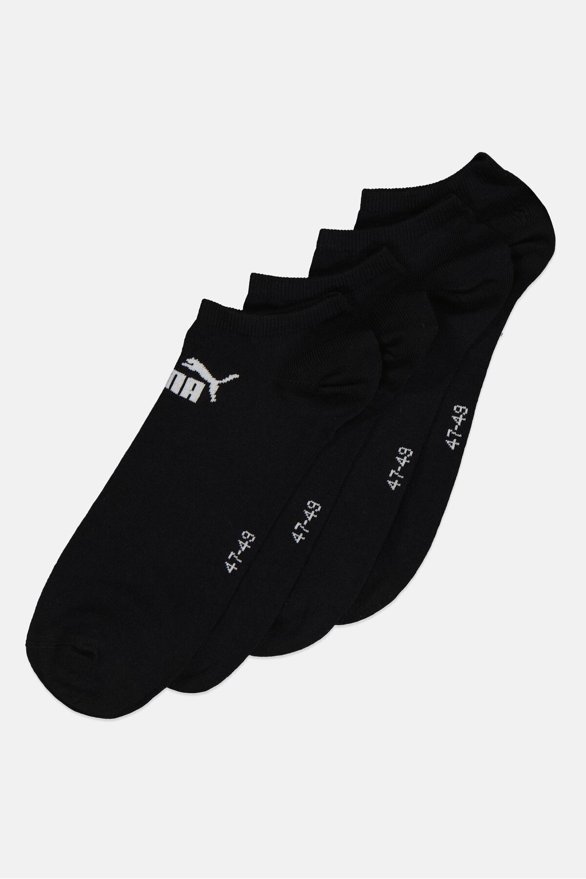 Puma-Men 4 Pair Brand Logo Sneaker Socks, Black 1