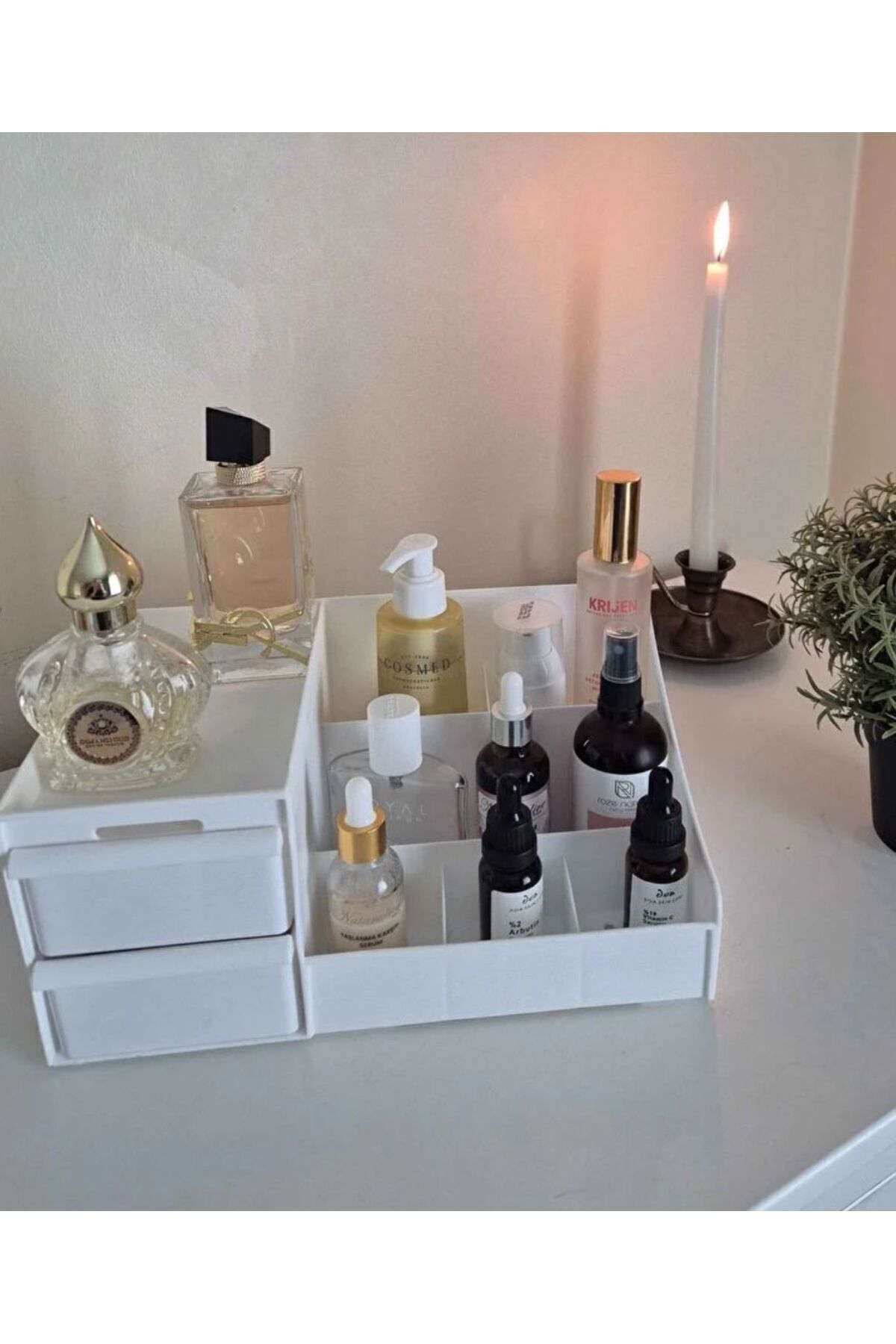 Bayev-Rose Elegance Organizer πολλαπλών χρήσεων με συρτάρια Καλλυντικά Άρωμα Rose Lipstick Serum Organizer κοσμημάτων 8