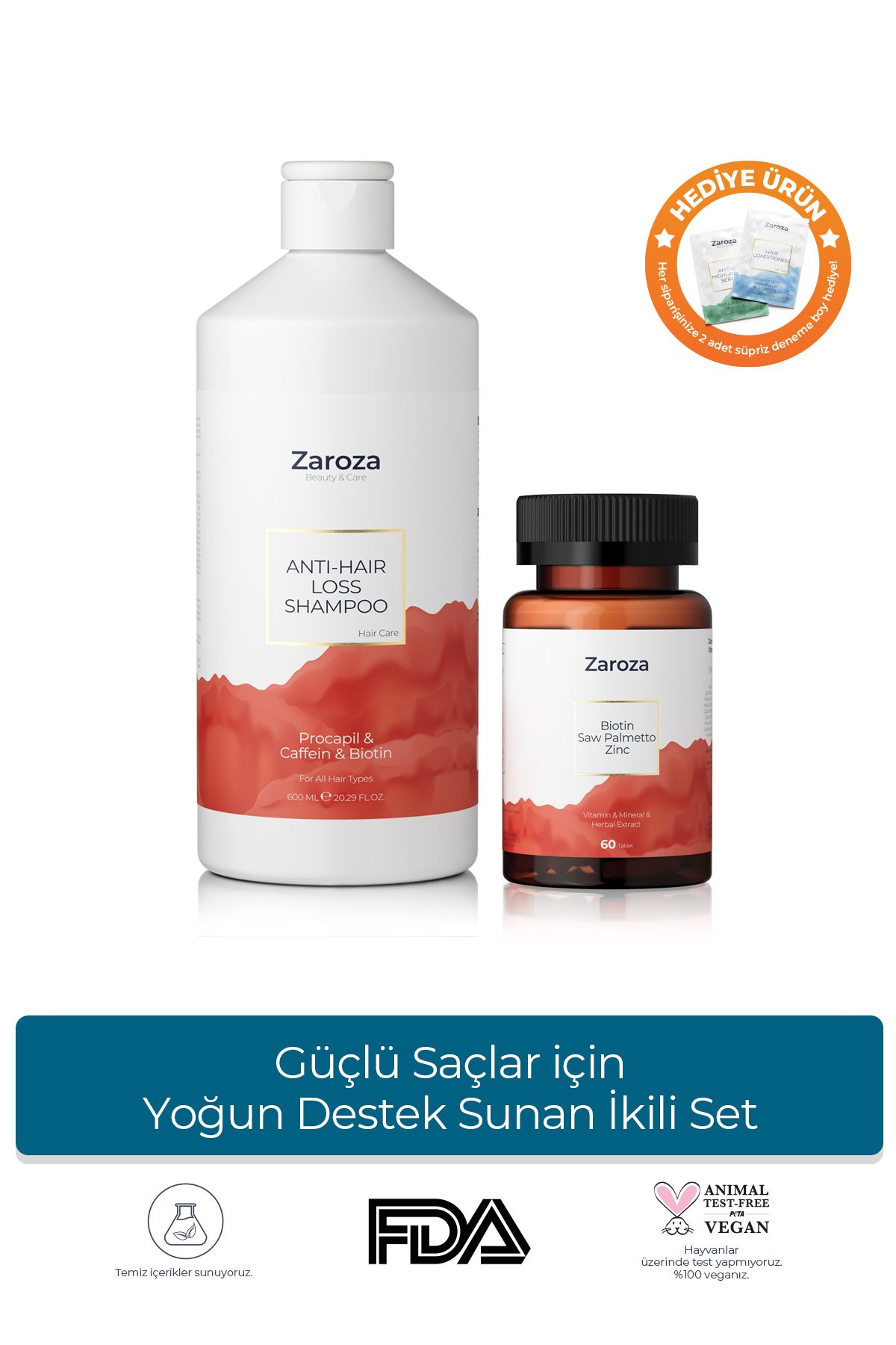 ست مراقبت مو مردانه و زنانه مجموعه دوگانه ارائه پشتیبانی فشرده برای موهای قوی ZAROZA