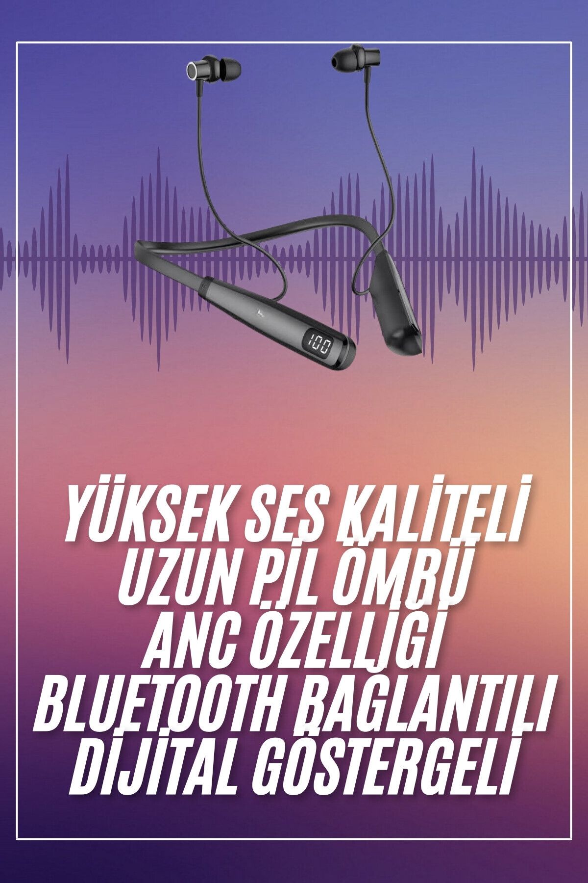 FTA TİCARET Boyun Askılı 100 Saat Kablosuz Kulaklık Göstergeli Bluetooth Kulaklık