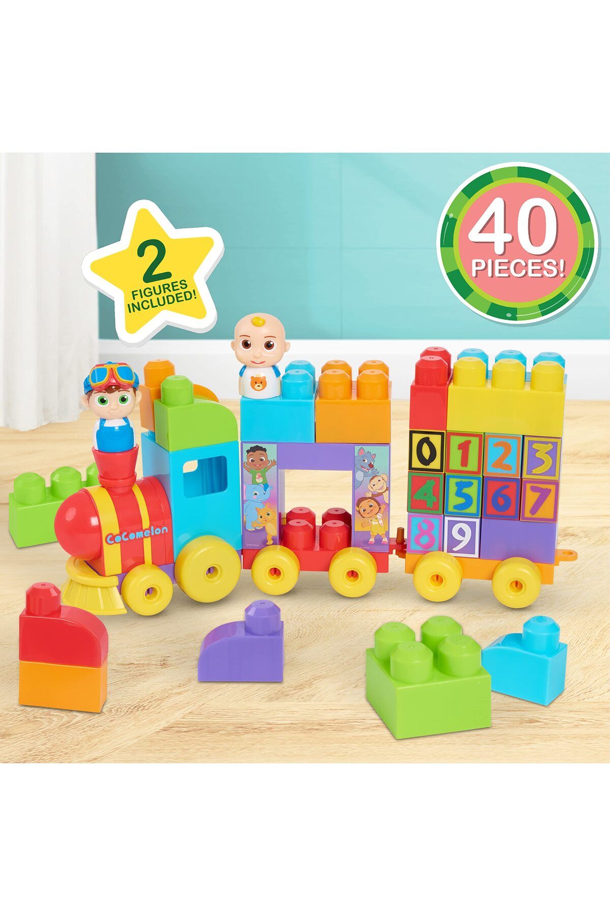 Cocomelon-Stacking Train Set – 40 Pc Blocks With Jj & Tomtom, Color & Number Learning Fun 3
