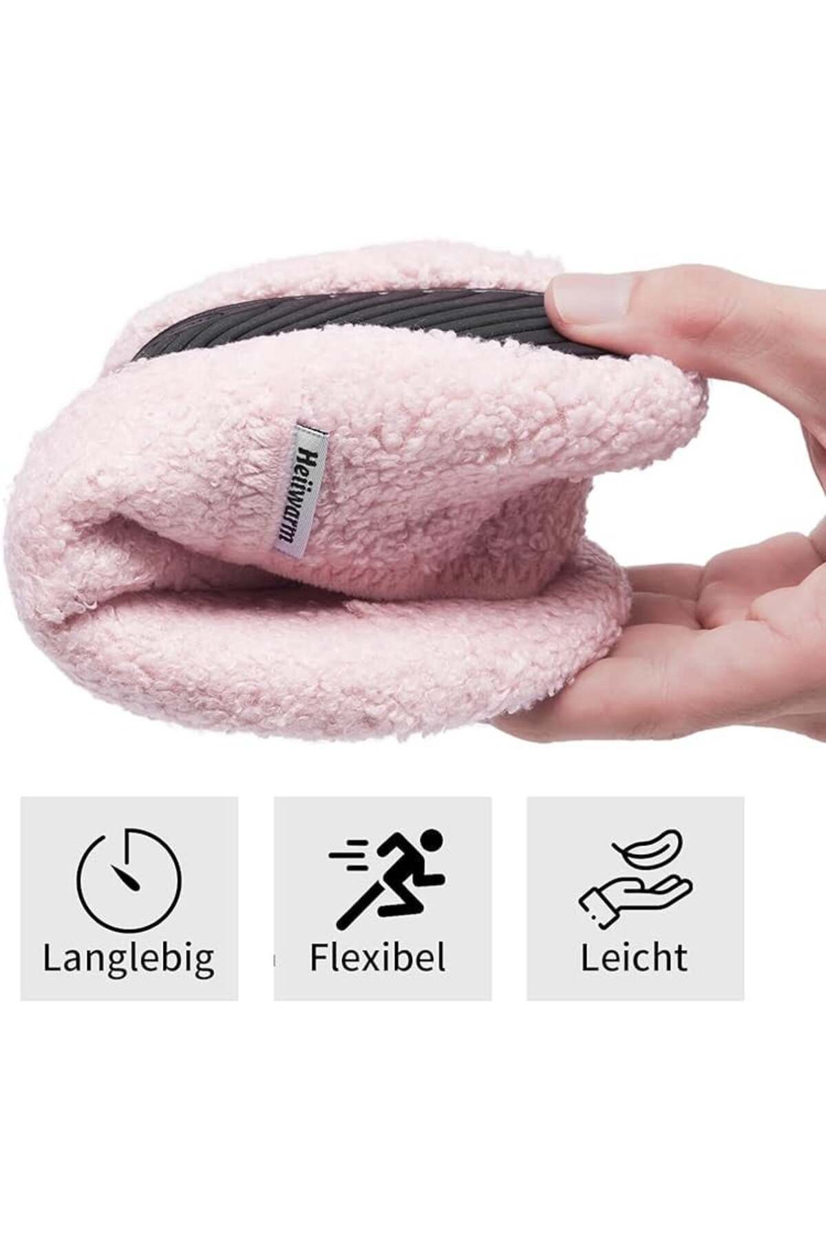 Heiiwarm-unisex slippers, plush/rubber, pink, size 46/47 3