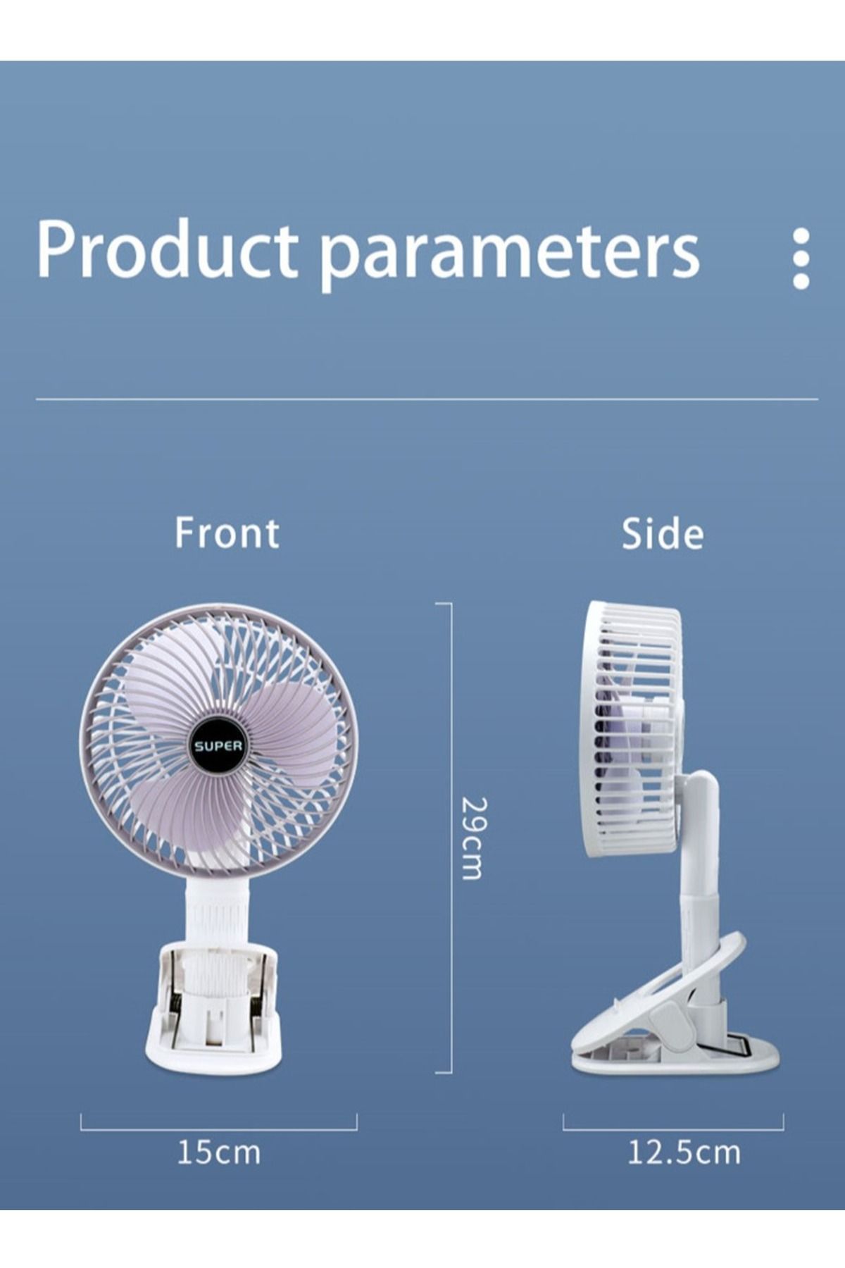 Sunhome-4 in 1 Multi-Functional Portable Rechargeable Clip Fan, Table fan, Hanging Fan, Handheld Fan 3