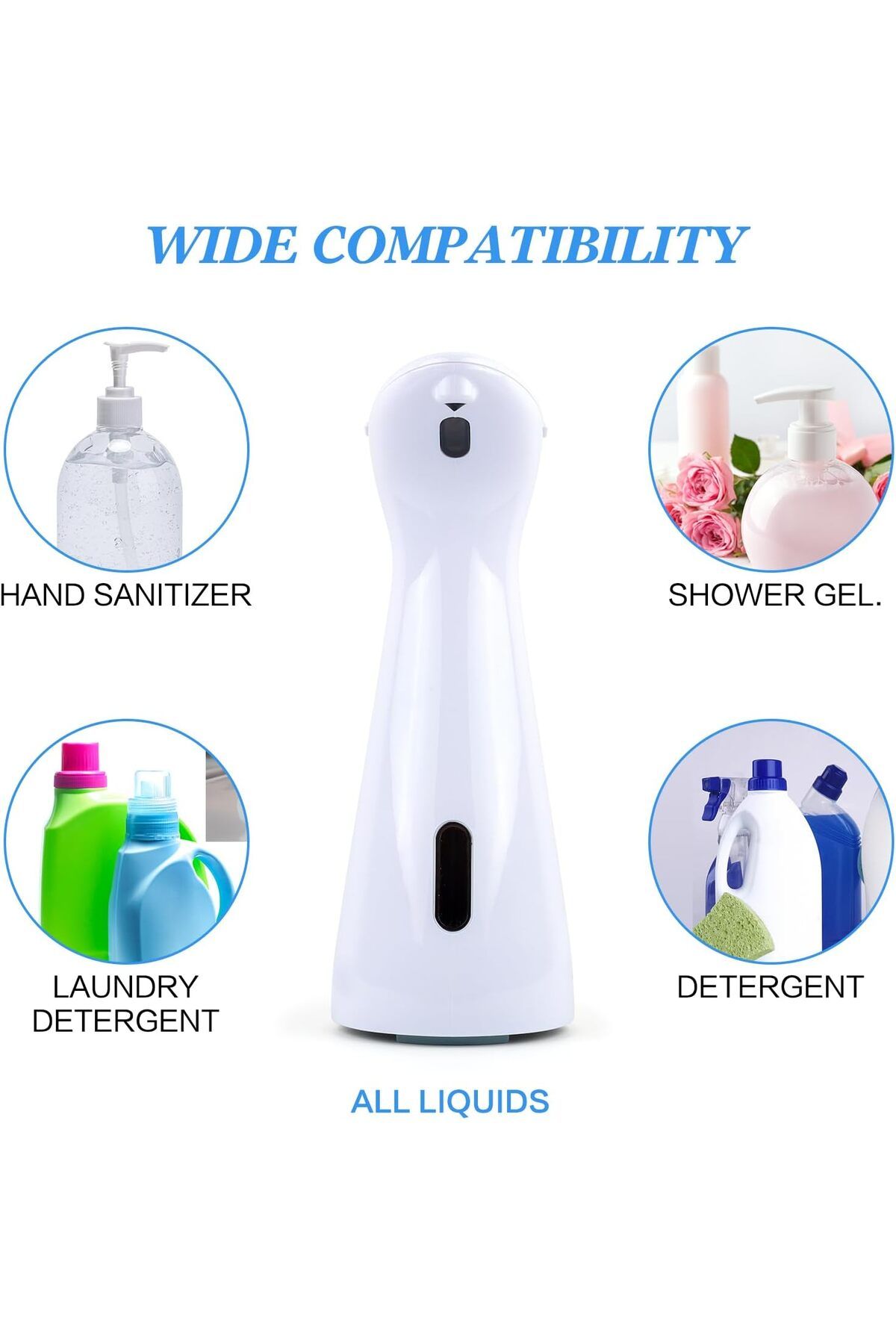 BLEKSY-Dozator automat de sapun lichid, senzor inteligent fara atingere, dozare 1 ml, alb perlat 9