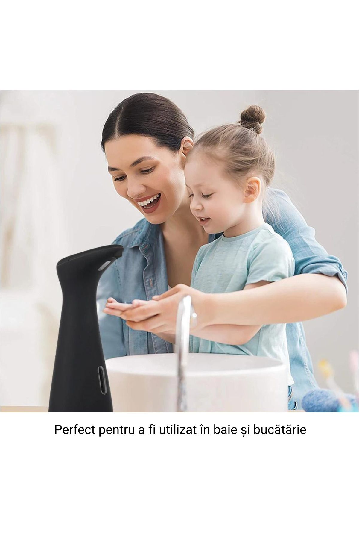 BLEKSY-Dozator automat de săpun lichid, senzor inteligent fără atingere, dozaj de 1 ml, negru 3