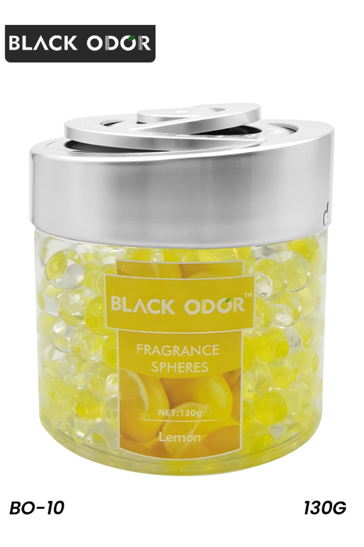 Black Odor-Lemon Fragrance Spheres 130g Air Freshener Beads for Car Home Office Use - BO-10 1