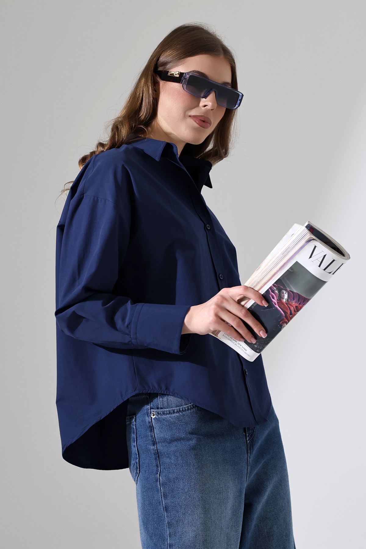 Lingeretta-Long Sleeve Shirt Oversize Long Relaxed Cut Tunic Women's Shirt 2