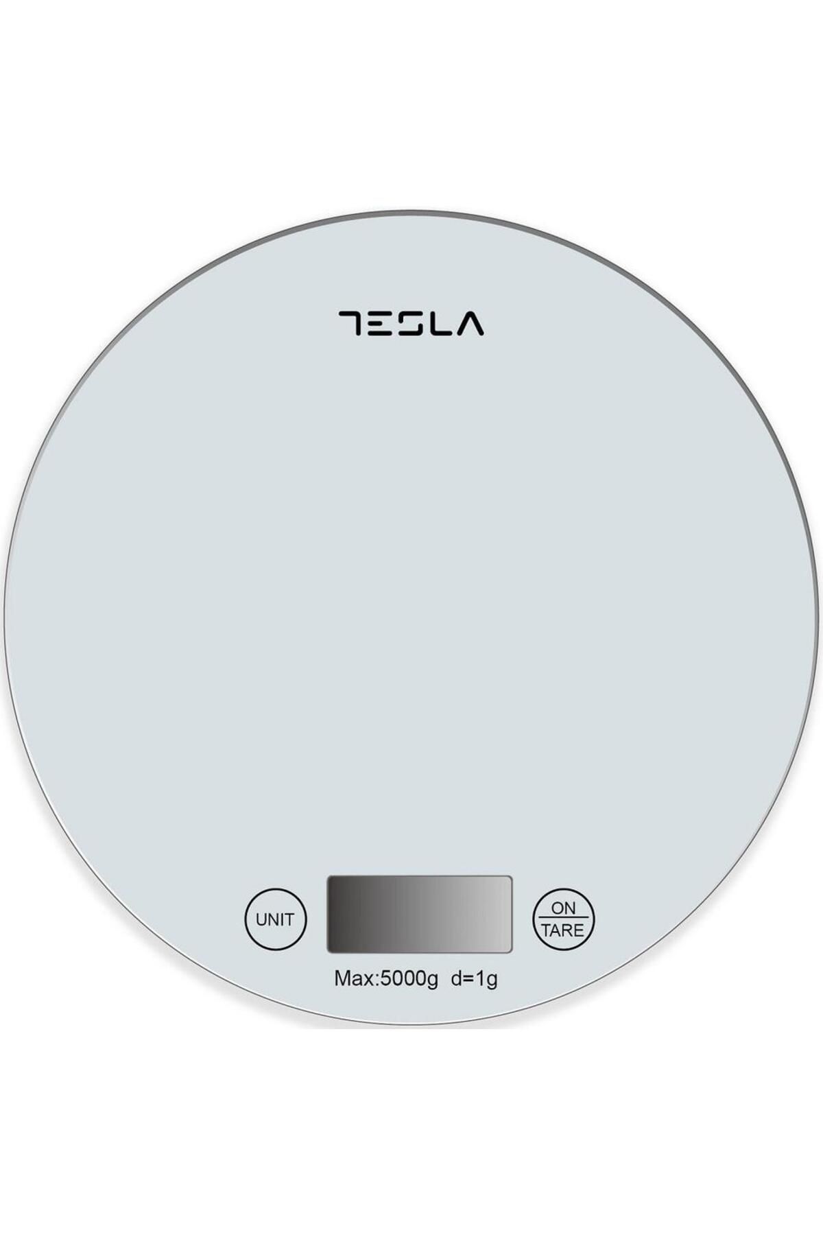 TESLA Cantar De Bucatarie Tesla , 5kg, Ecran Lcd, Functie Tara, Sticla (alb) - One Size