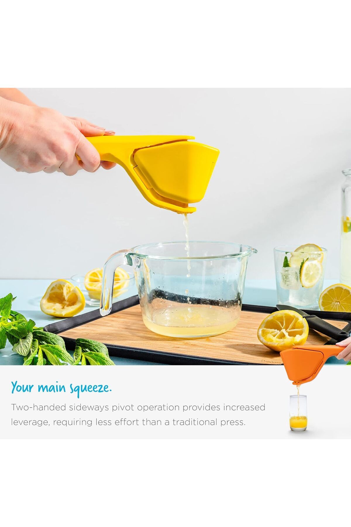 COOYA-Manual and Foldable Citrus Juicer | Easy Lemon Squeezer with Sideways Pivot to Increase Leverage 4