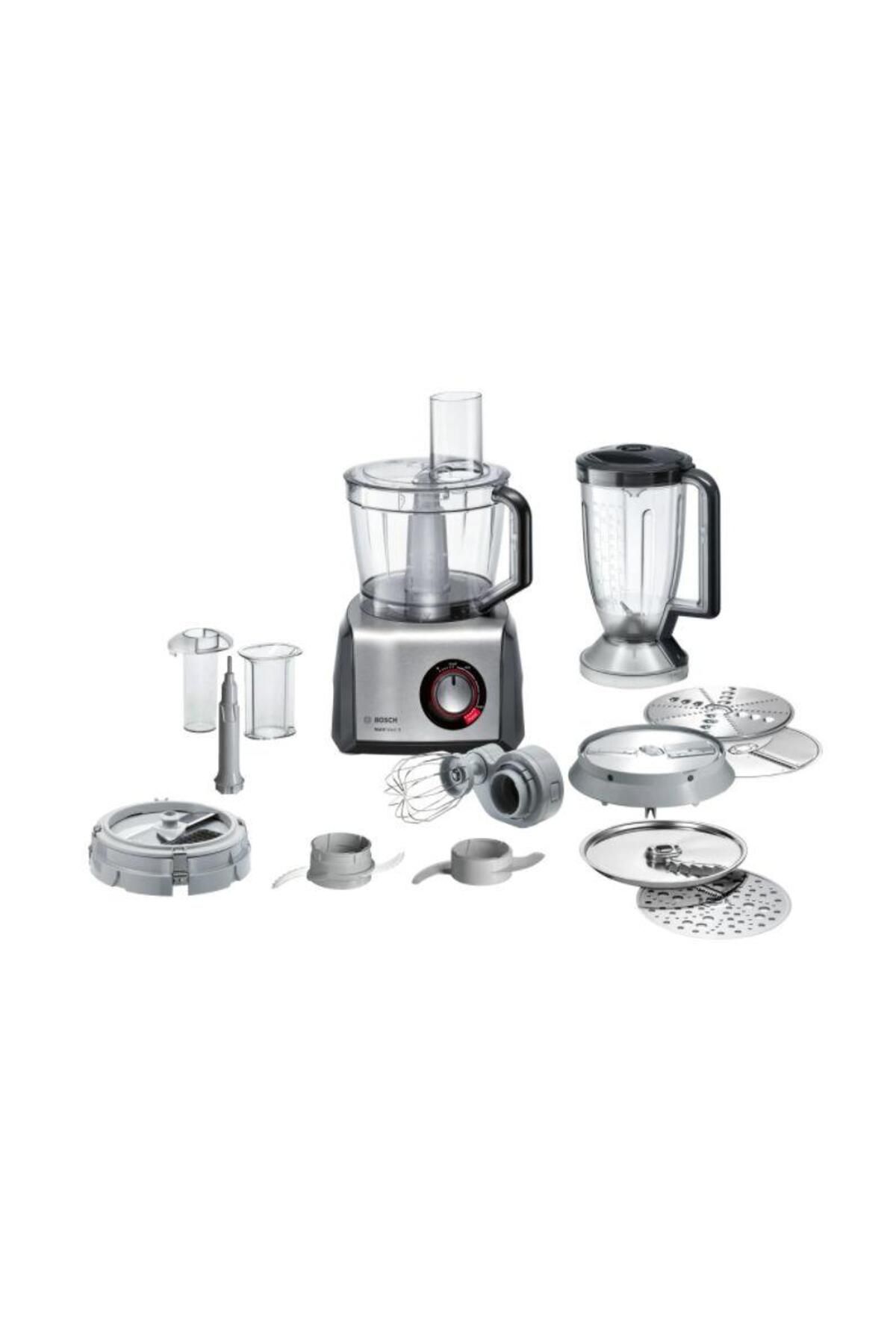 Bosch-Bosch MC812M865 Food Processor, 1250 W, 3.9 L Bowl, 1.5 L Blender (Black/Silver) 1