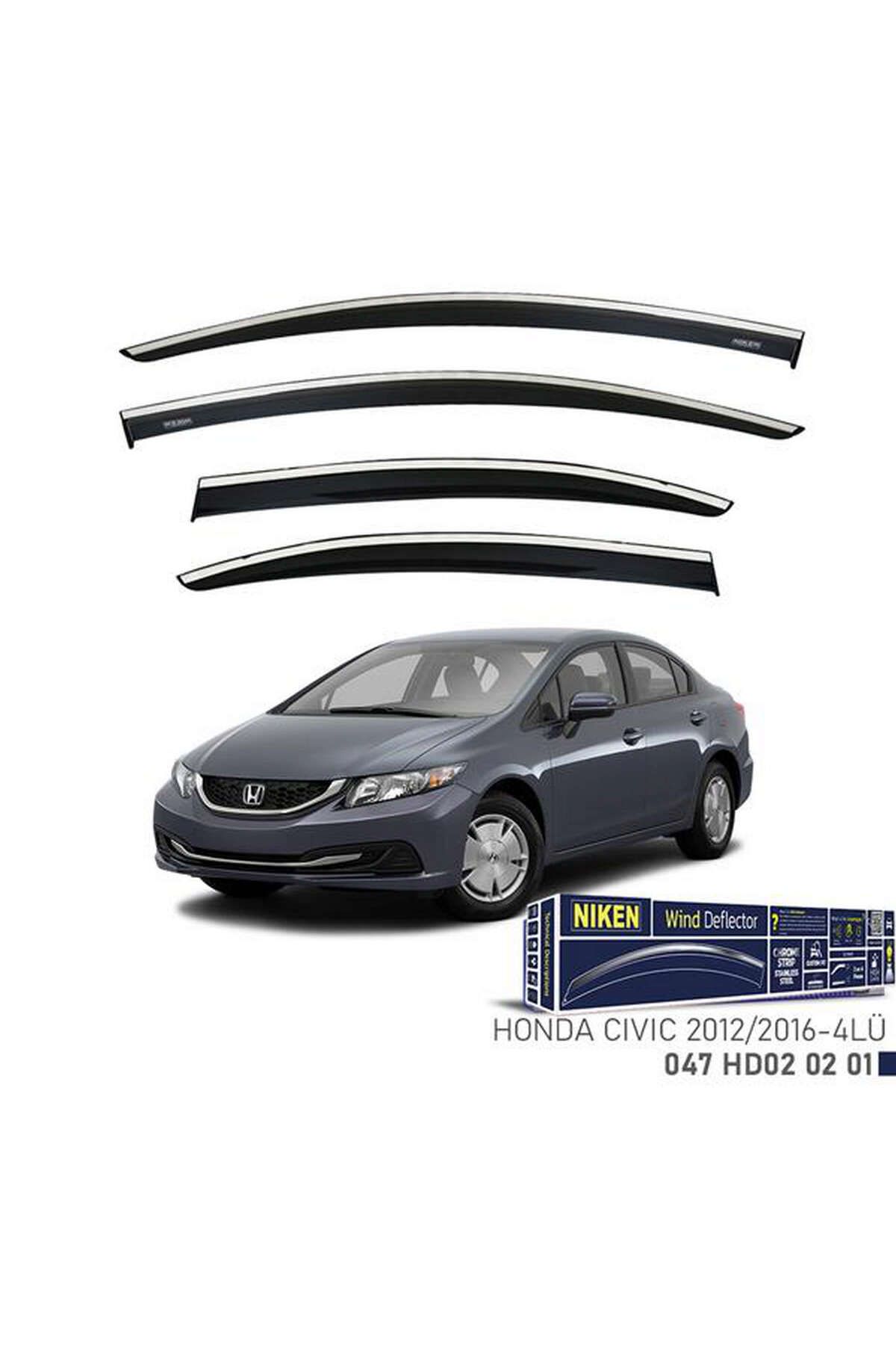 Universsal KROMLU CAM RÜZGARLIĞI HONDA CIVIC 2012-2016 4LÜ 1491555706