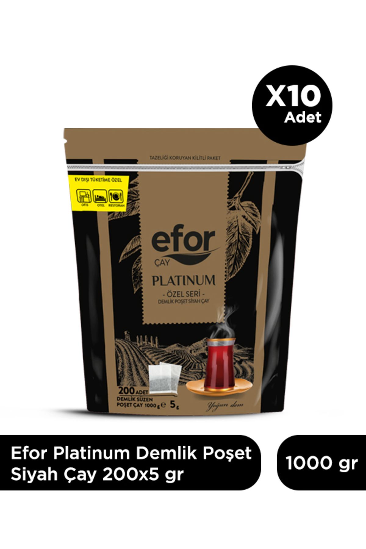 EFOR ÇAY EFOR PLATİNUM DEMLİK POŞET ÇAY 200X5 GR 10 ADET