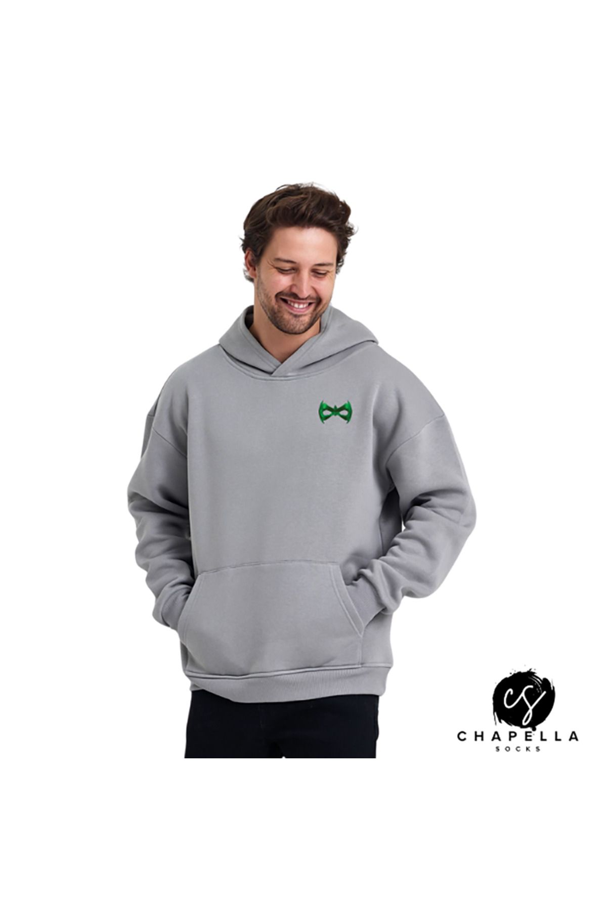 ChapellaSocks Green Latern Mask Desen Nakışlı Unisex Hoodie- %100 Pamuk ve Rahat!