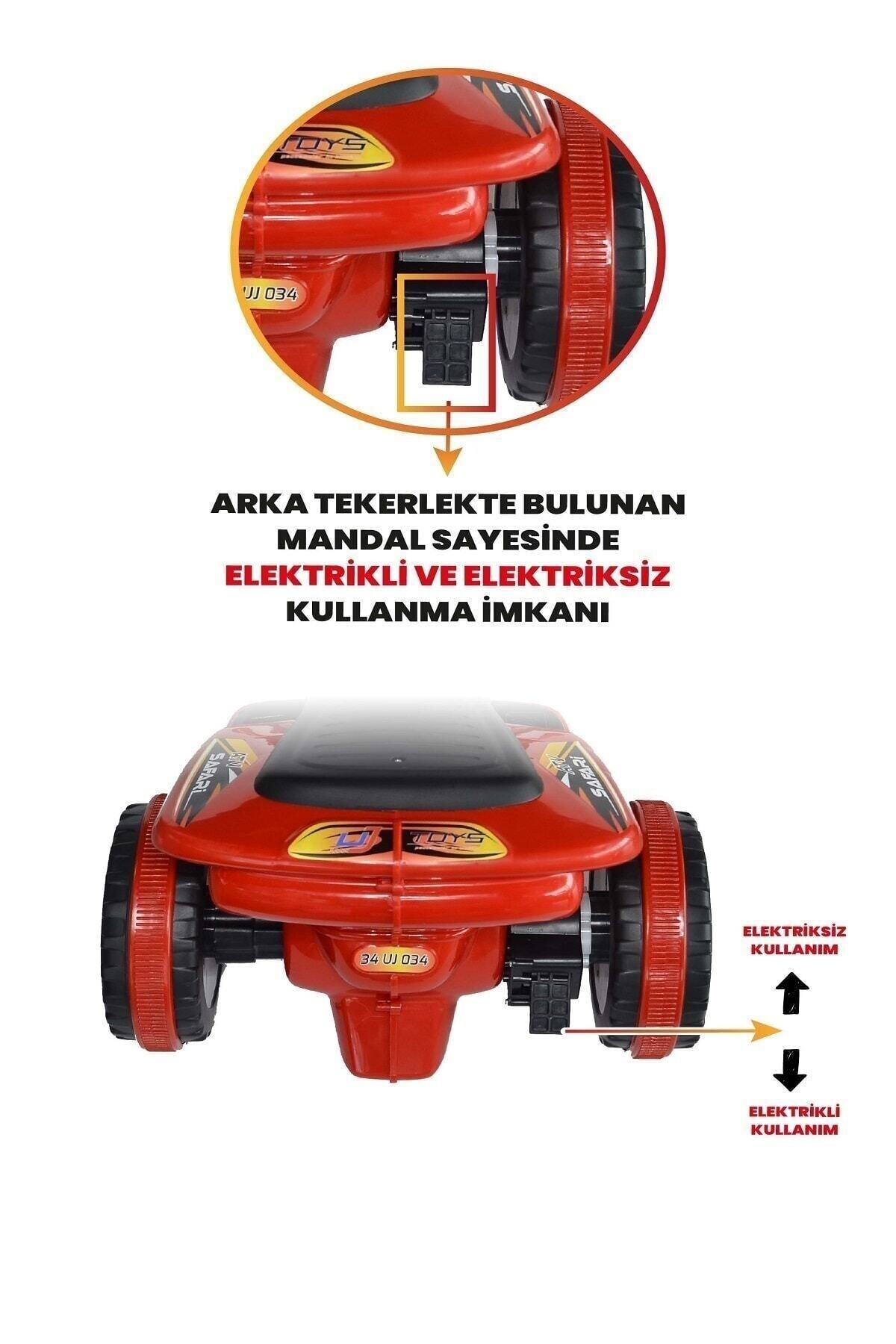 ujtoys LED IŞIKLI VE MÜZİKLİ Akülü Atv 6 V Safari Kırmızı fotoğrafı 5 (önizleme)