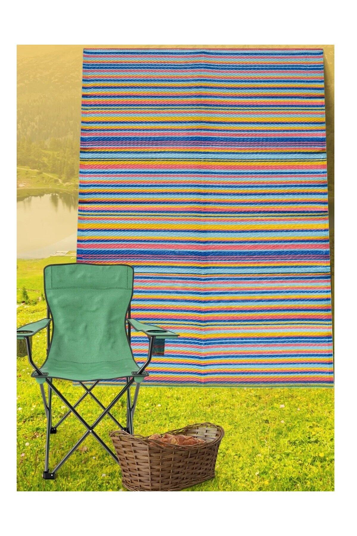 Neler Geldi Neler Piknik Hasırı Plaj Hasırı Katlanan Hasır Kilim Plastik Kamp Hasırı Bahçe Hasırı BÜYÜK BOY180*270 Cm