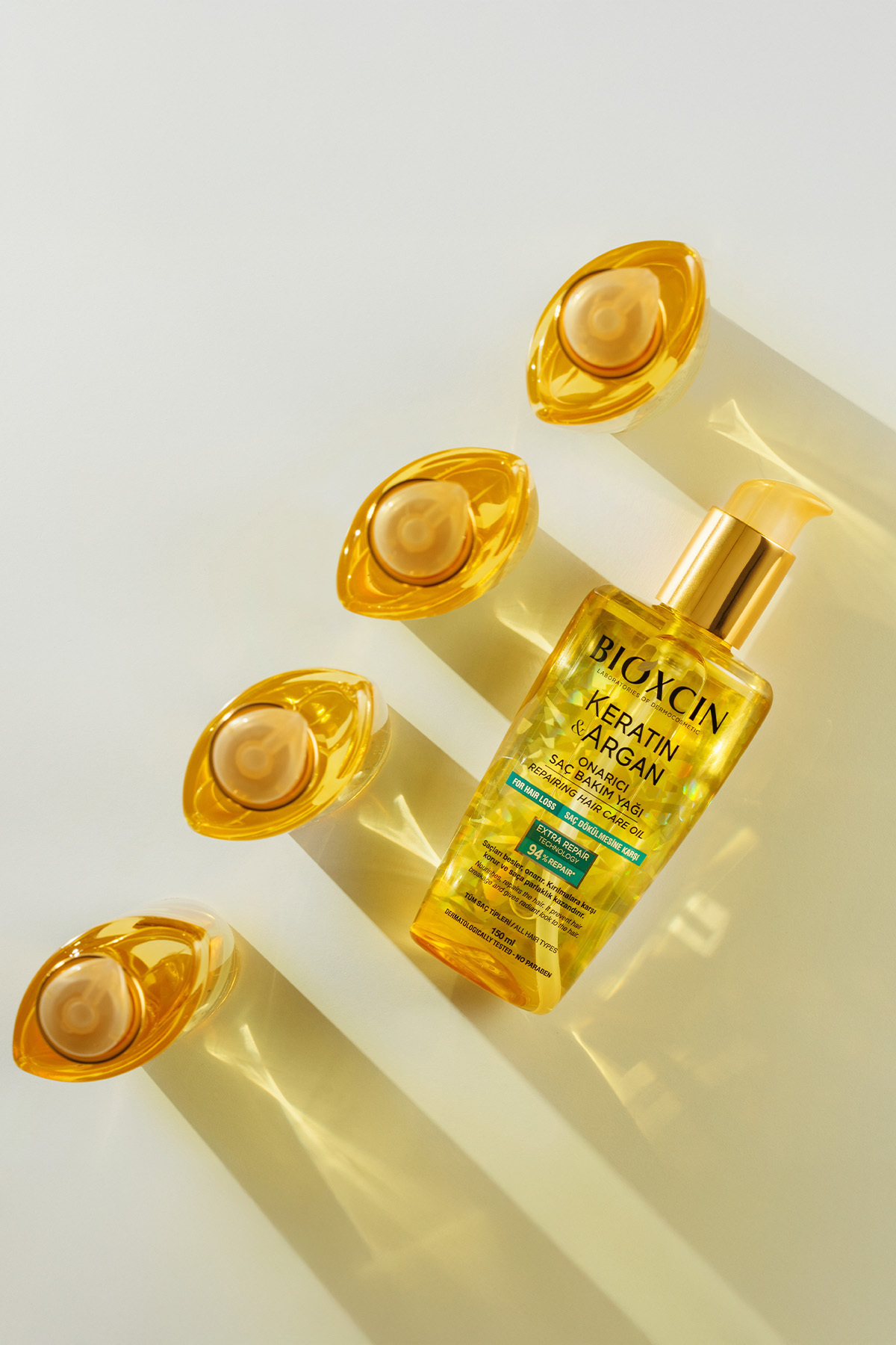 Keratin & Argan Onarıcı Saç Bakım Yağı 150 ml - Yıpranmış Ve Hassas Saçlar 5'li — 86805126316375 — تصویر 3 از 8