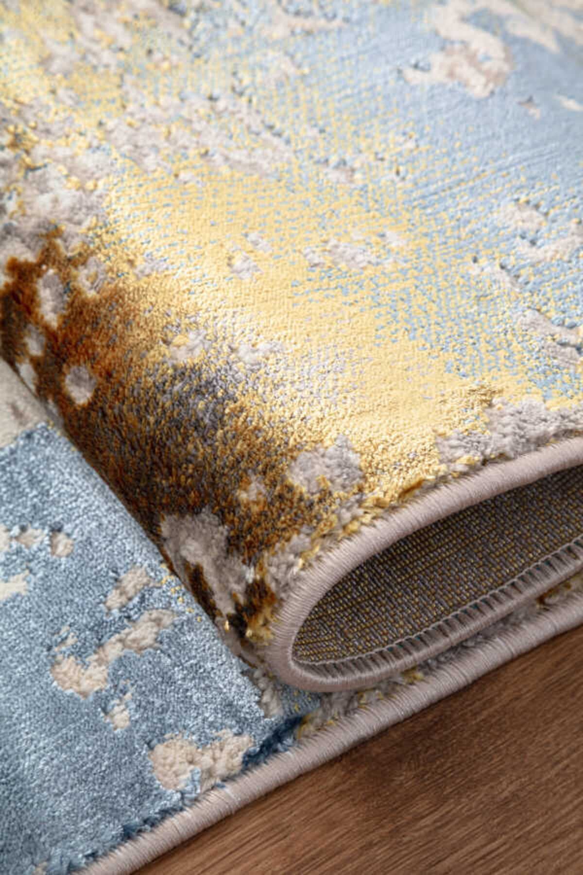 فرش نرم اتاق نشیمن و کودک ویلتو مدل Pf166 رنگ آبی و زرد