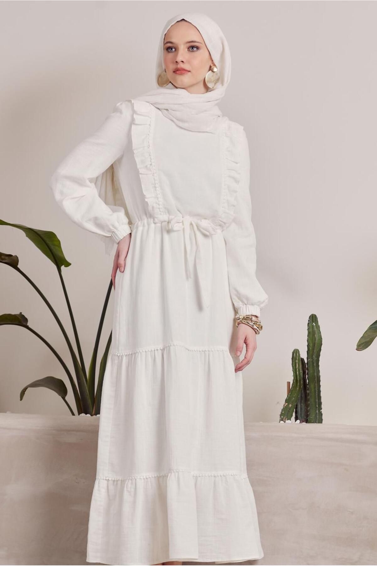 لباس مجلسی با جزئیات 45559 Alvina
