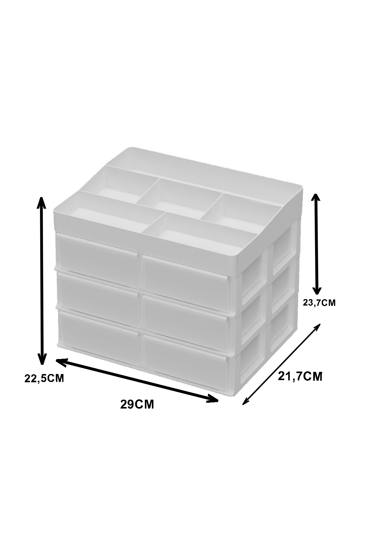 Pufwin Home-Paris XL 6 Drawers Makeup Cosmetic Bathroom Table Organizer Storage Box Makeup Table Organizer 2