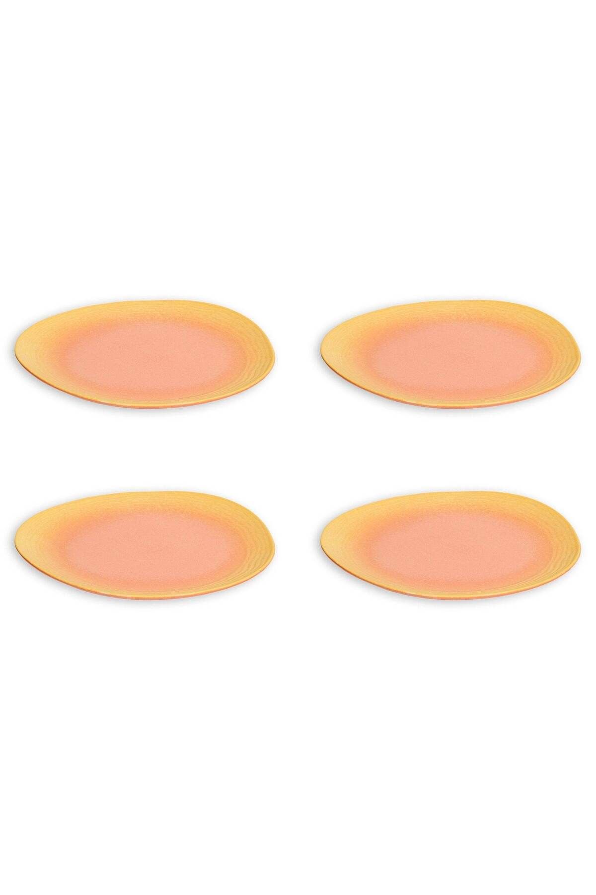 VAV GET-12-Piece Gradient Orange Dinnerware Set Service for 4 with Plates & Bowls 5