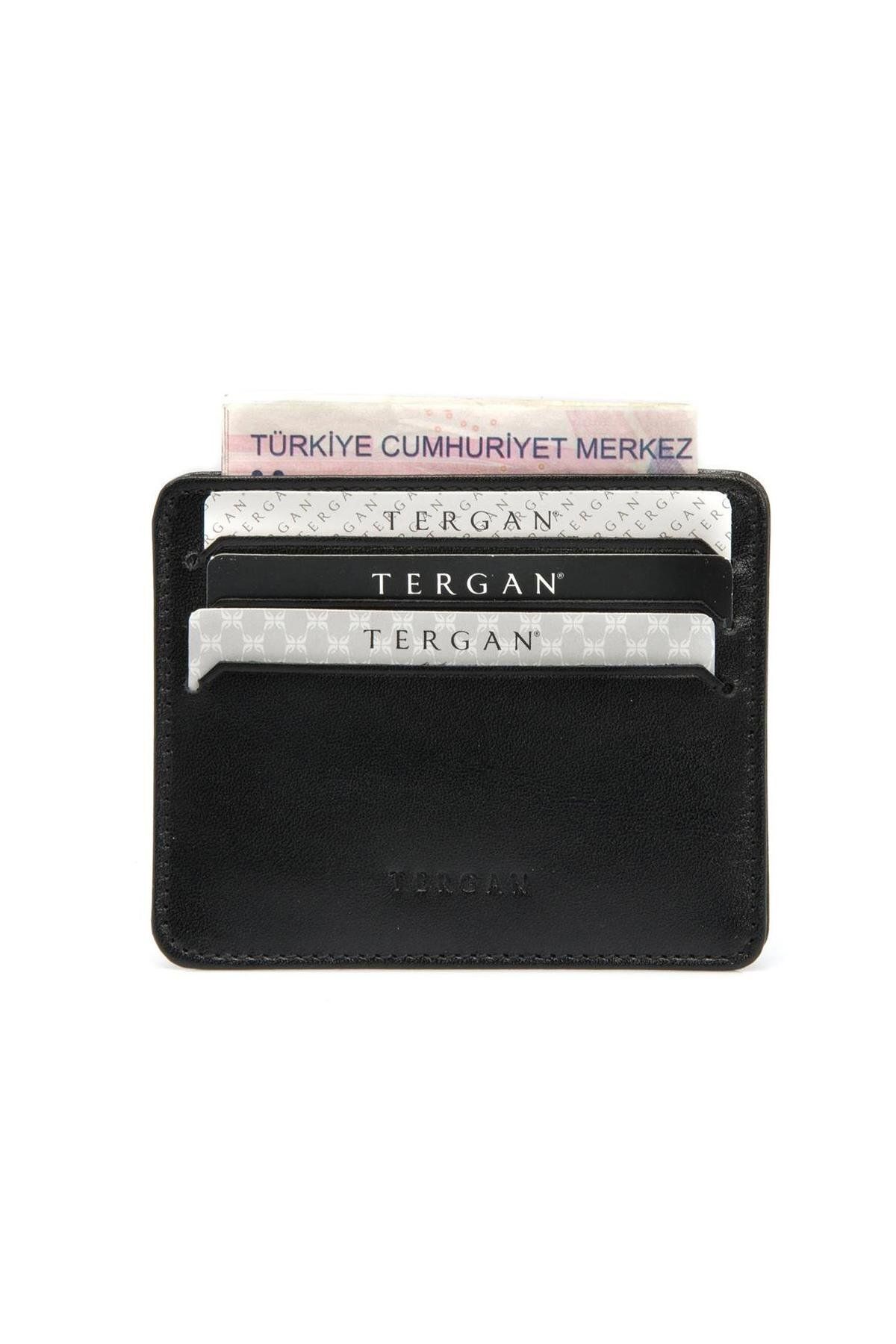 Tergan-S1KK00001050-B06 Δερμάτινη θήκη πιστωτικής κάρτας Unisex - Μαύρη 3